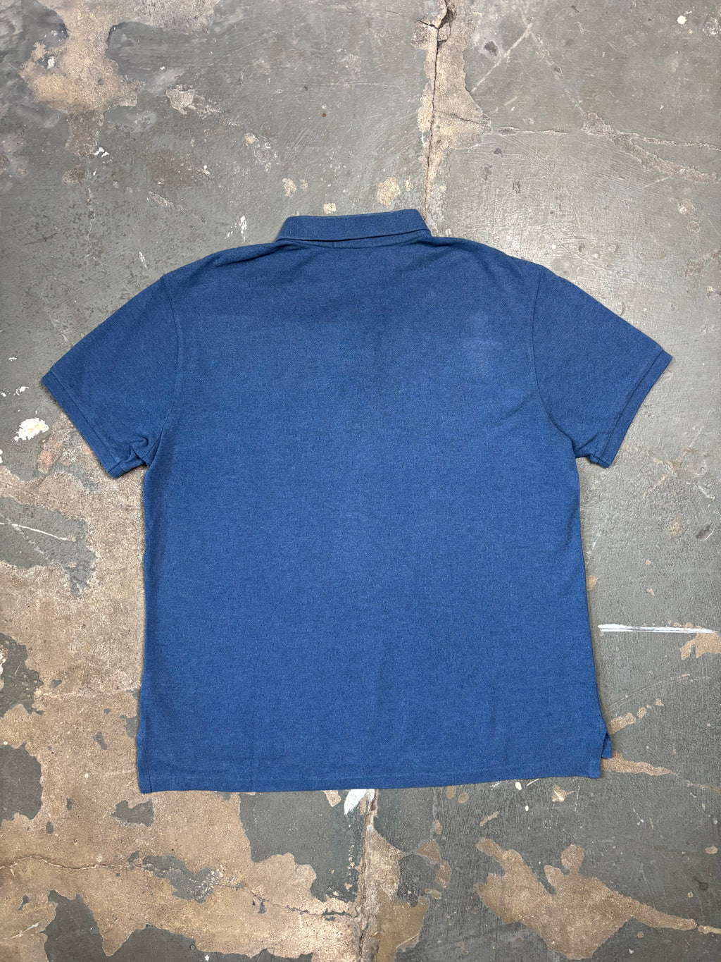 Vintage Ralph Lauren Poloshirt Blau Melange Boxy Fit