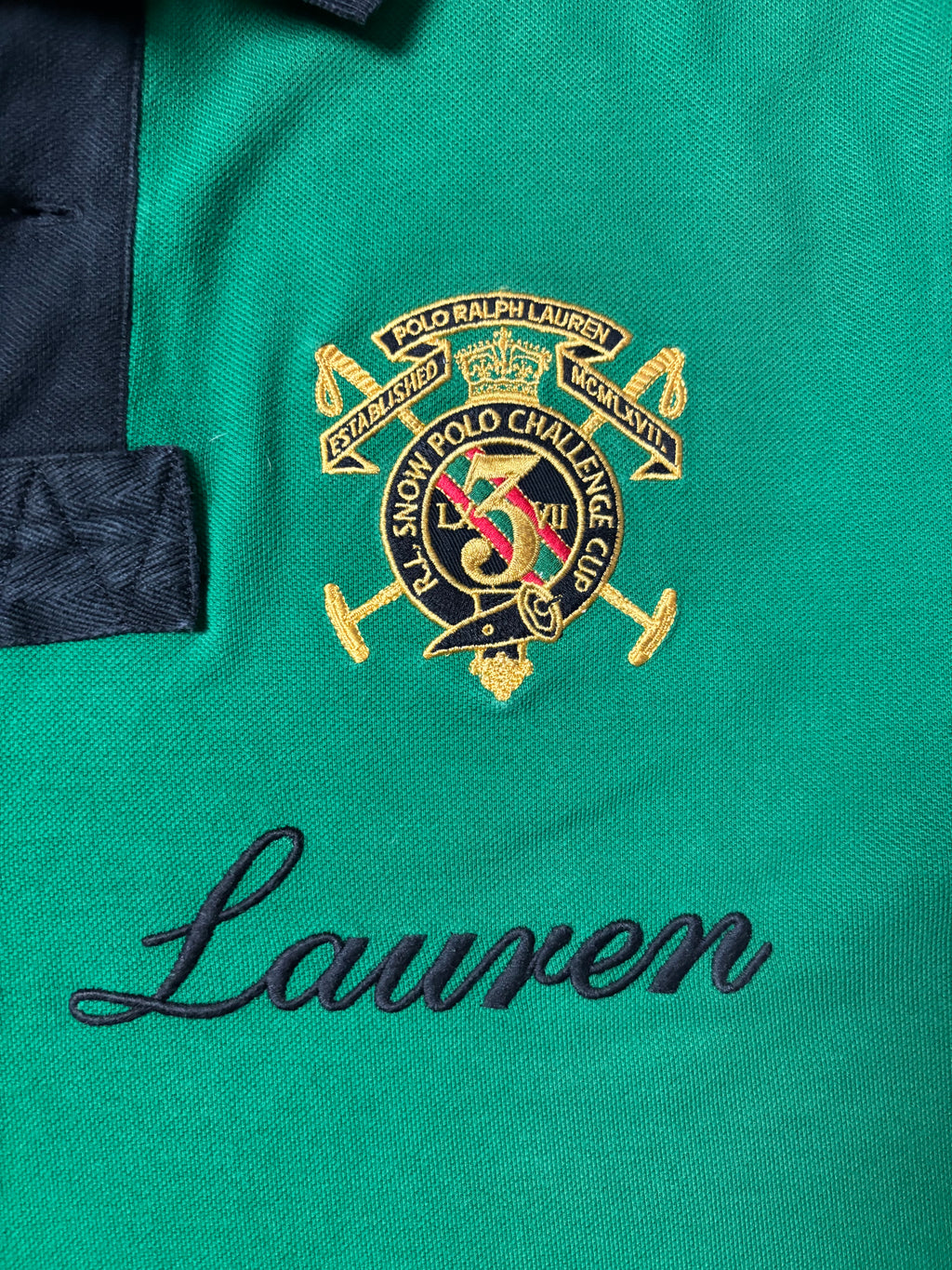 Vintage Polo Ralph Lauren R.L. Snow Polo Challenge Cup Shirt Grün