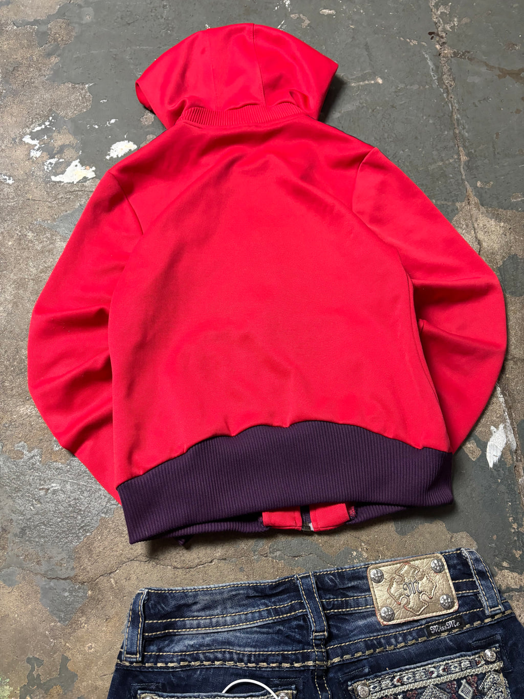 True Vintage Adidas Originals Hooded Track Jacket Rot 90s