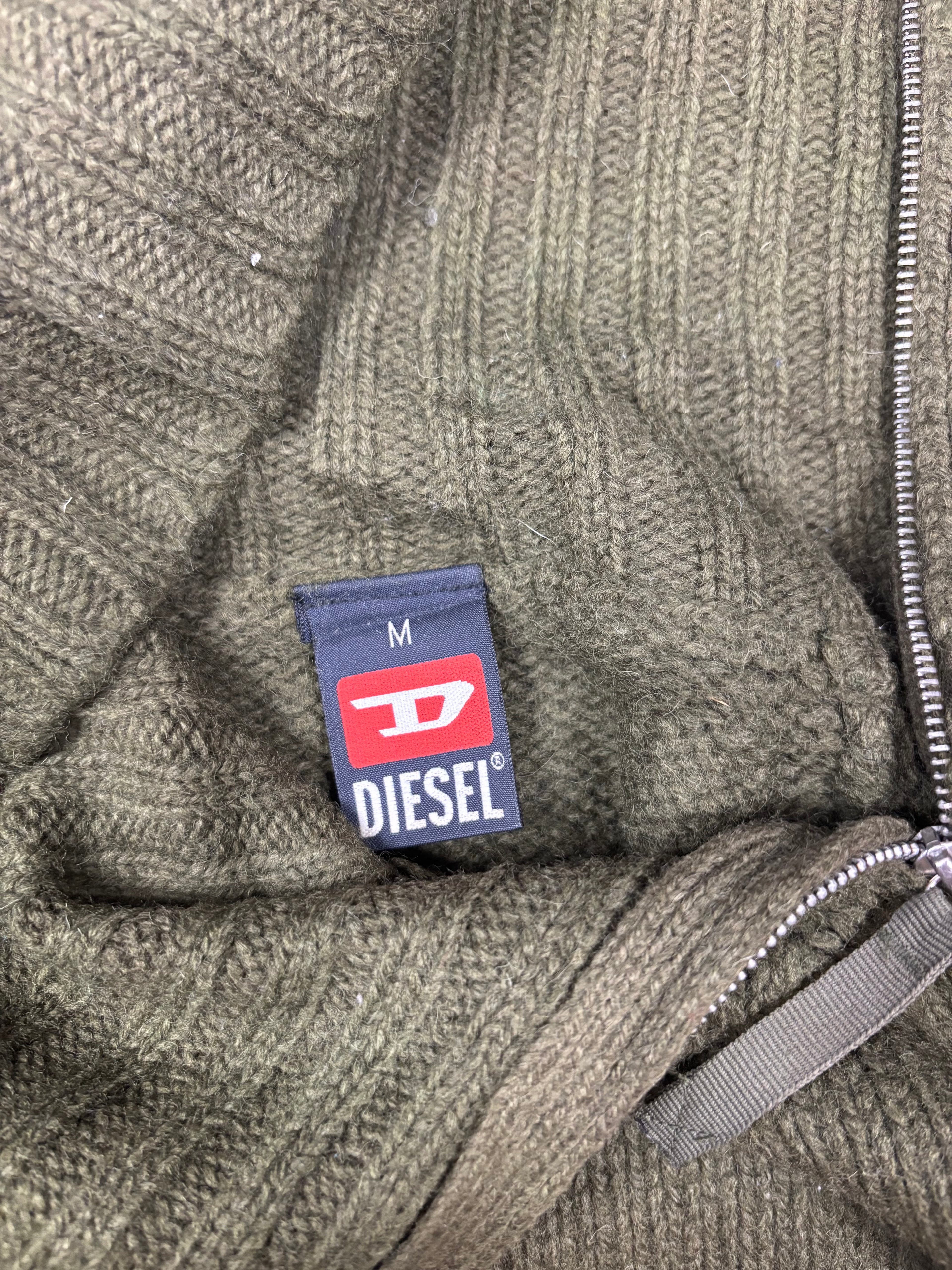 Vintage Diesel Zip Pullover 100% Wool Y2K Archive (M)