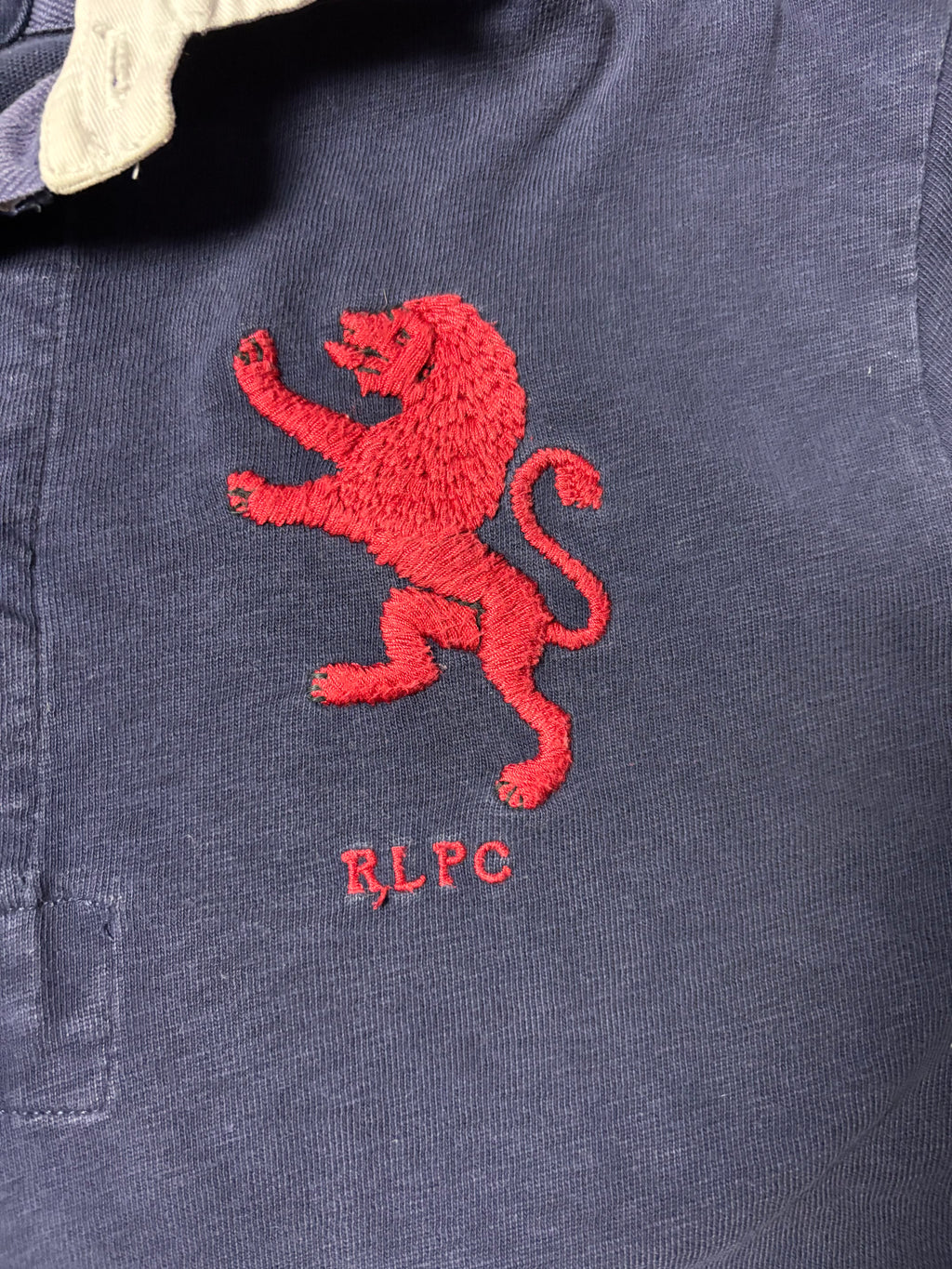 Vintage Polo Ralph Lauren RLPC Lion Crest Rugby Longsleeve Navy