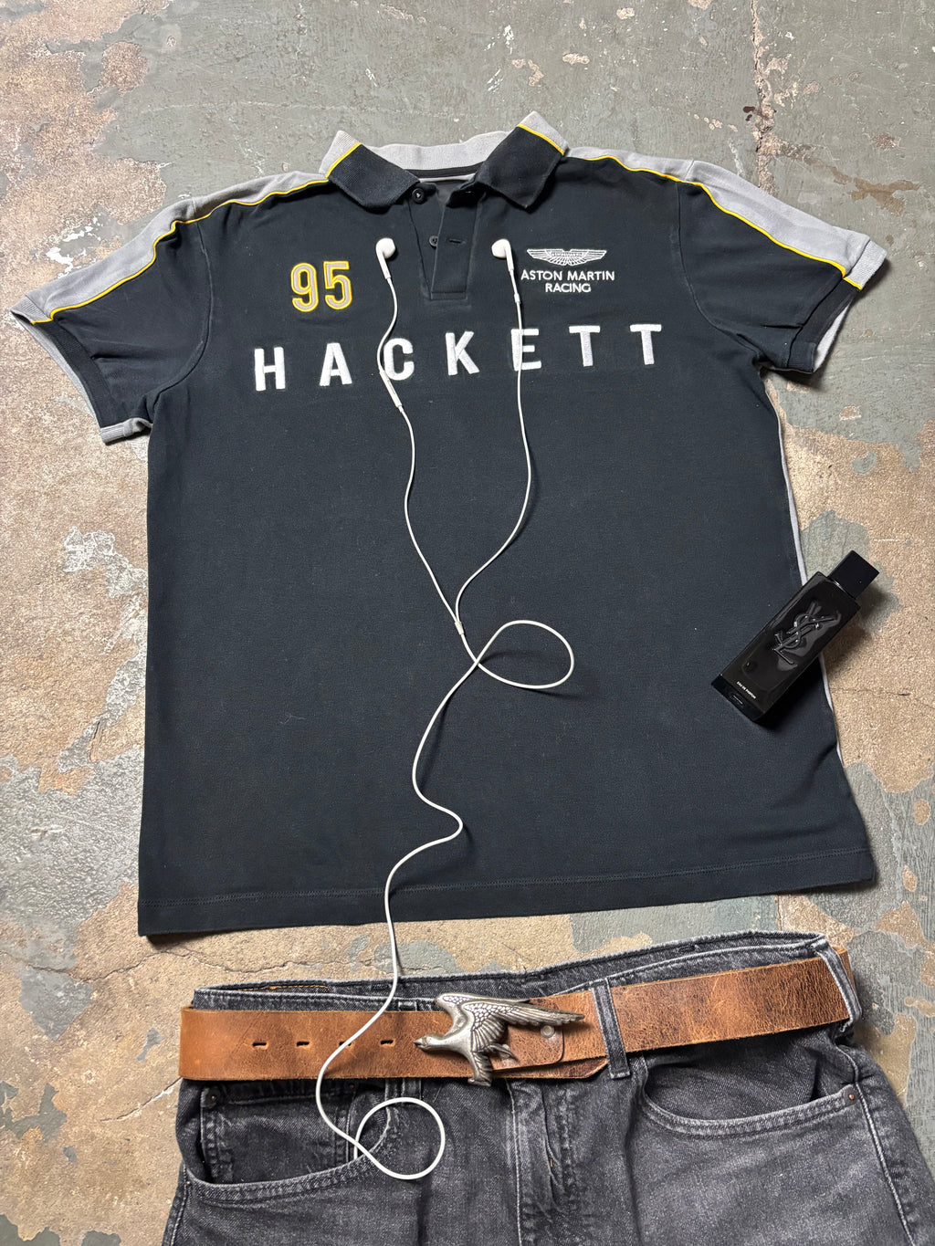 Vintage Hackett Aston Martin Racing Polo Nr. 95 Schwarz