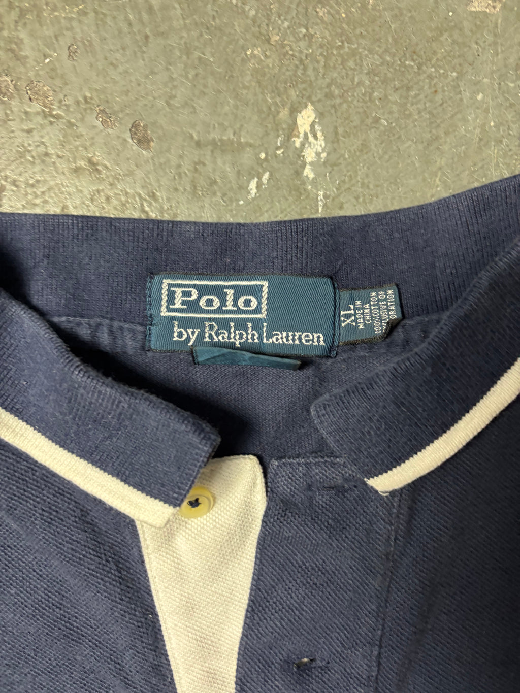 Vintage Polo Ralph Lauren US Open 2011 Federer Big Pony Polo Navy/Gelb