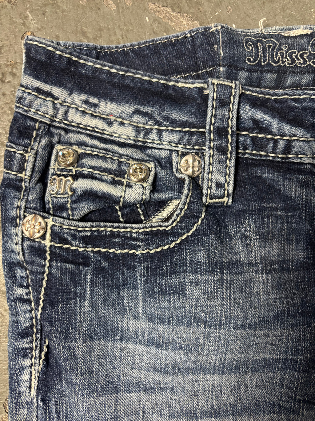 Vintage Miss Me Flared Jeans Blau