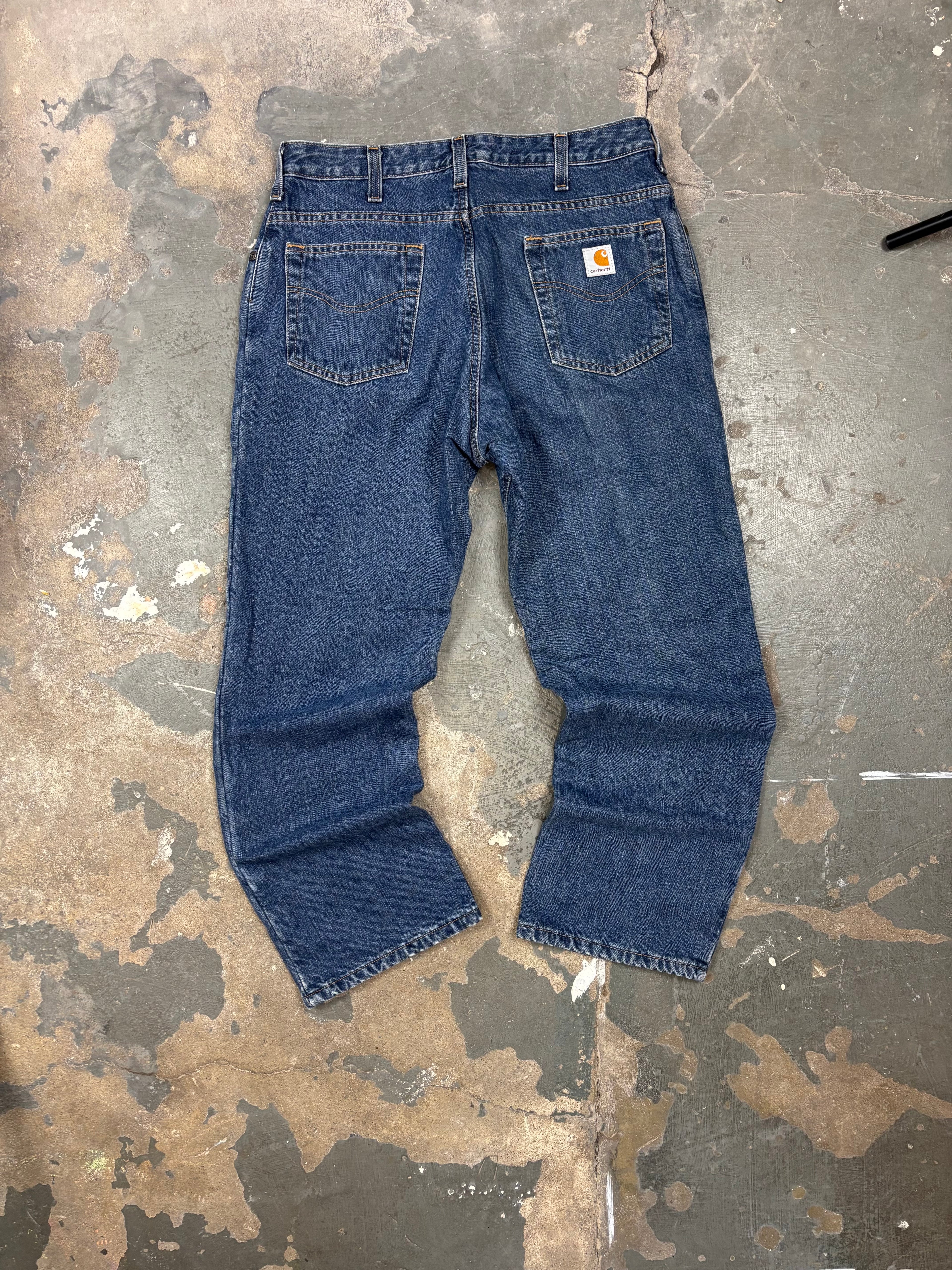 Vintage Carhartt Flannel-Lined Denim Jeans Blue
