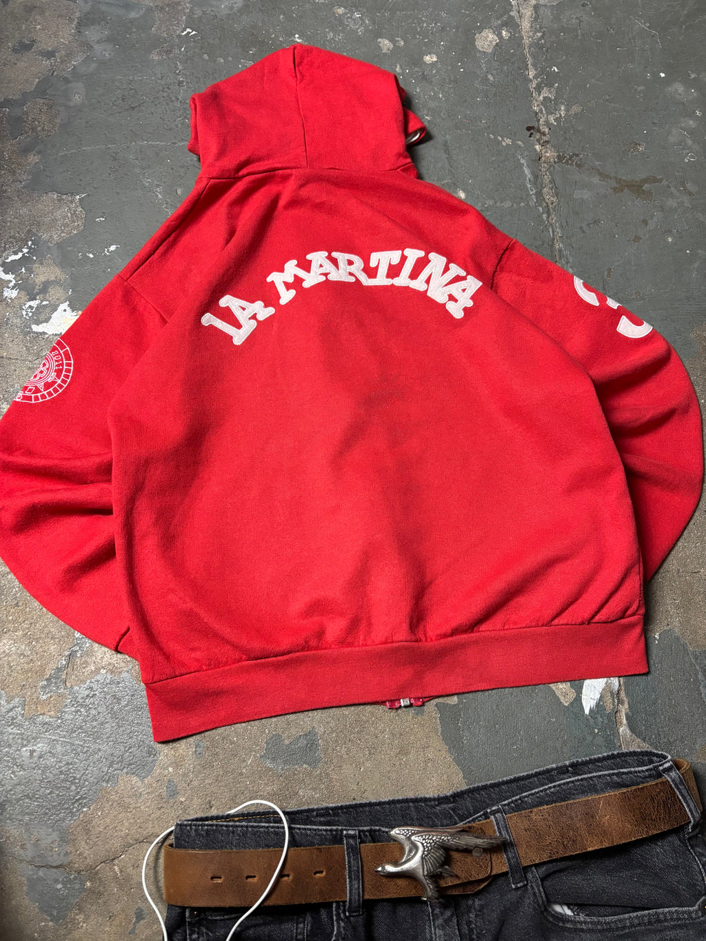 La Martina x Porsche "Polo Team" Zip-Up Hoodie – Racing Red – M/L
