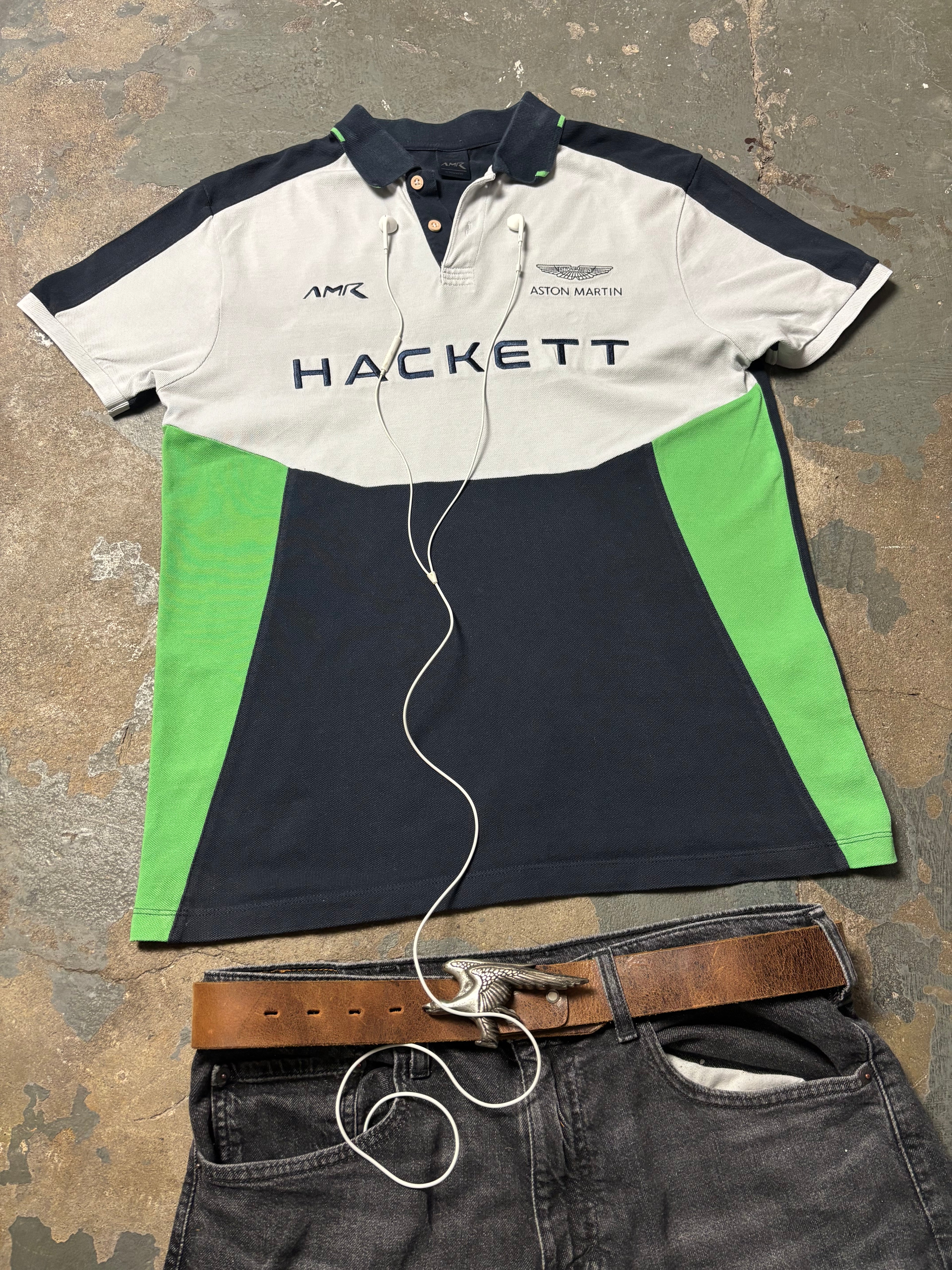 Vintage Hackett AMR Aston Martin Racing Polo Colorblock