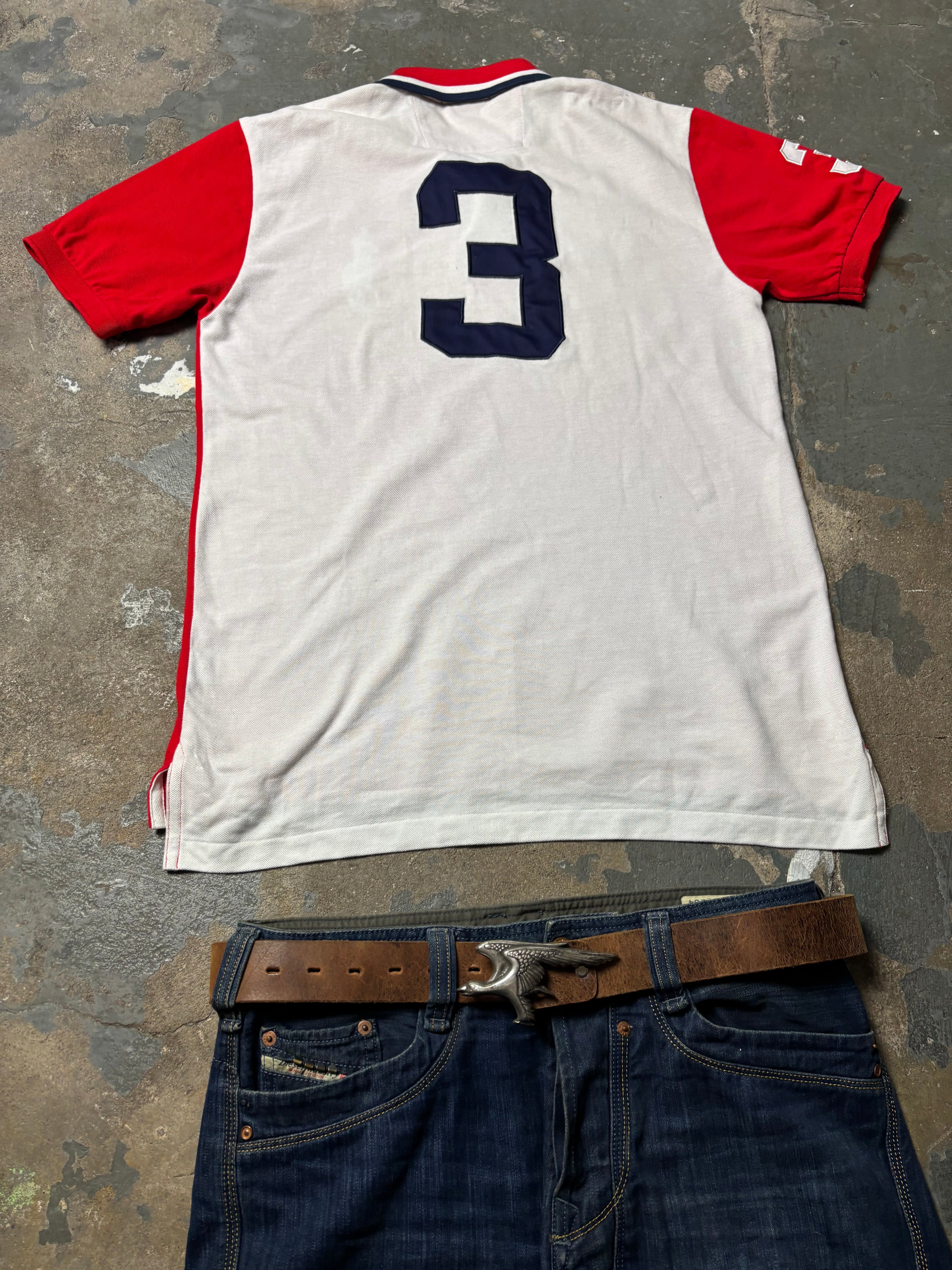 Vintage Polo Ralph Lauren Mercer MMIX Big Pony Polo Rot Custom Fit L