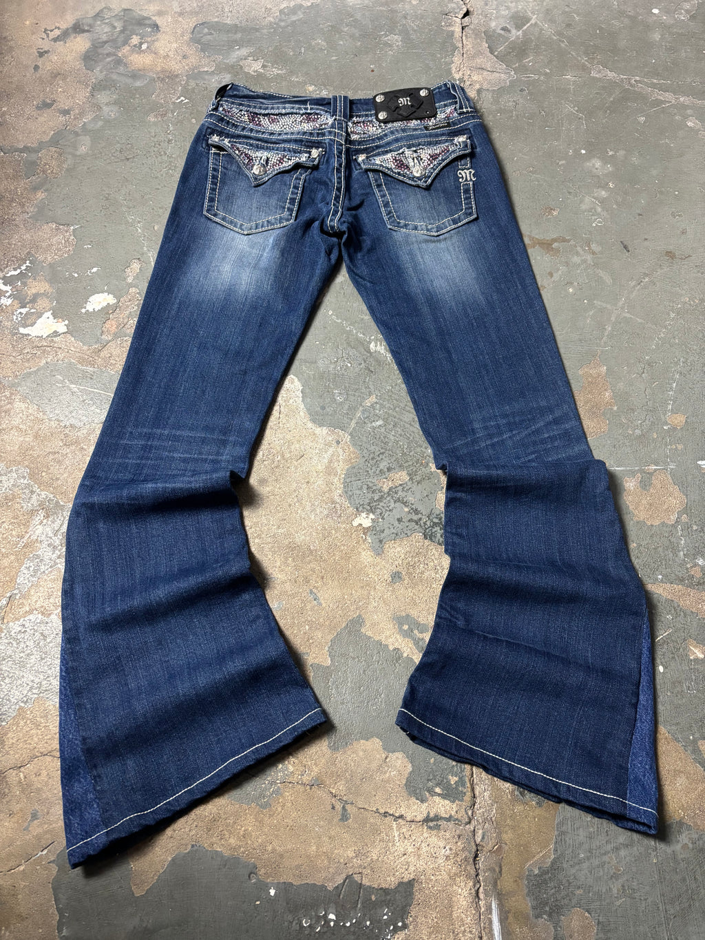 Vintage Miss Me Flared Jeans Blau
