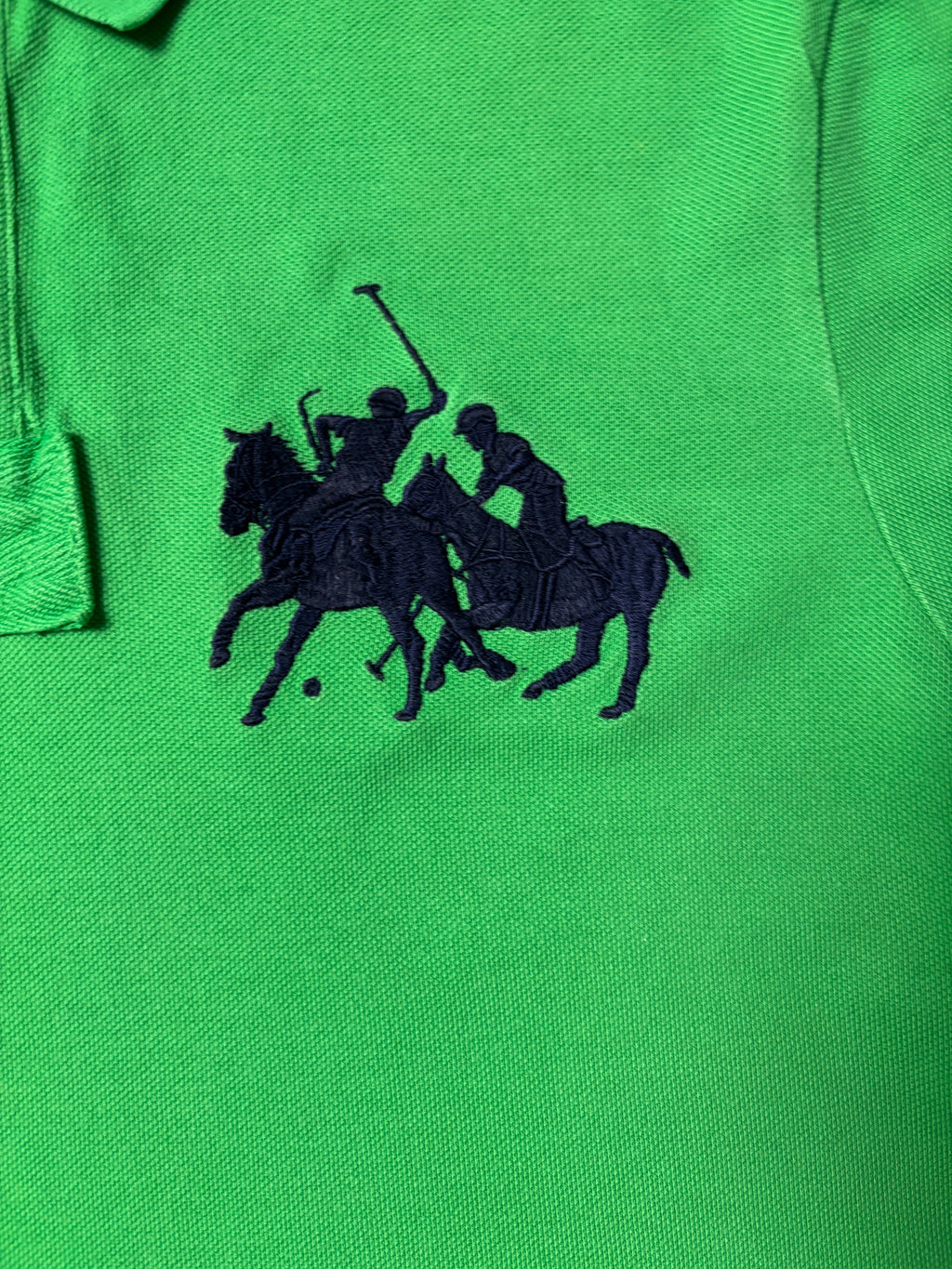 Vintage Polo Ralph Lauren Dual Pony Match Polo Grün Custom Fit M