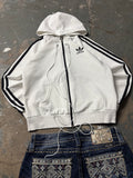adidas Vintage Adidas Originals Zip Hoodie Weiß Y2K Cropped