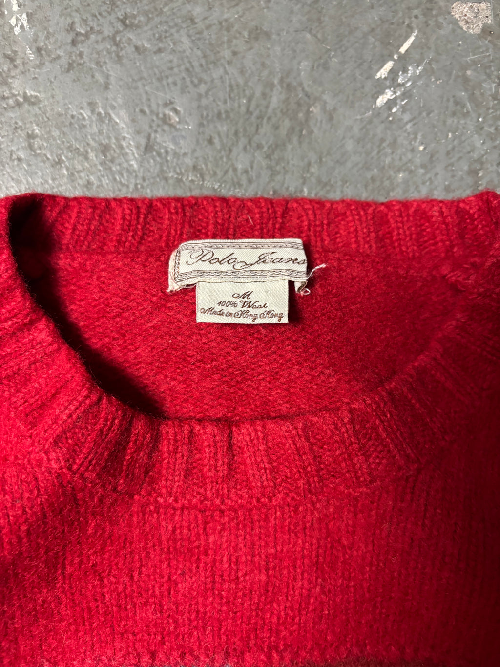 Vintage Polo Jeans Pullover Ralph Lauren Flag 100% Wolle (XS/S)