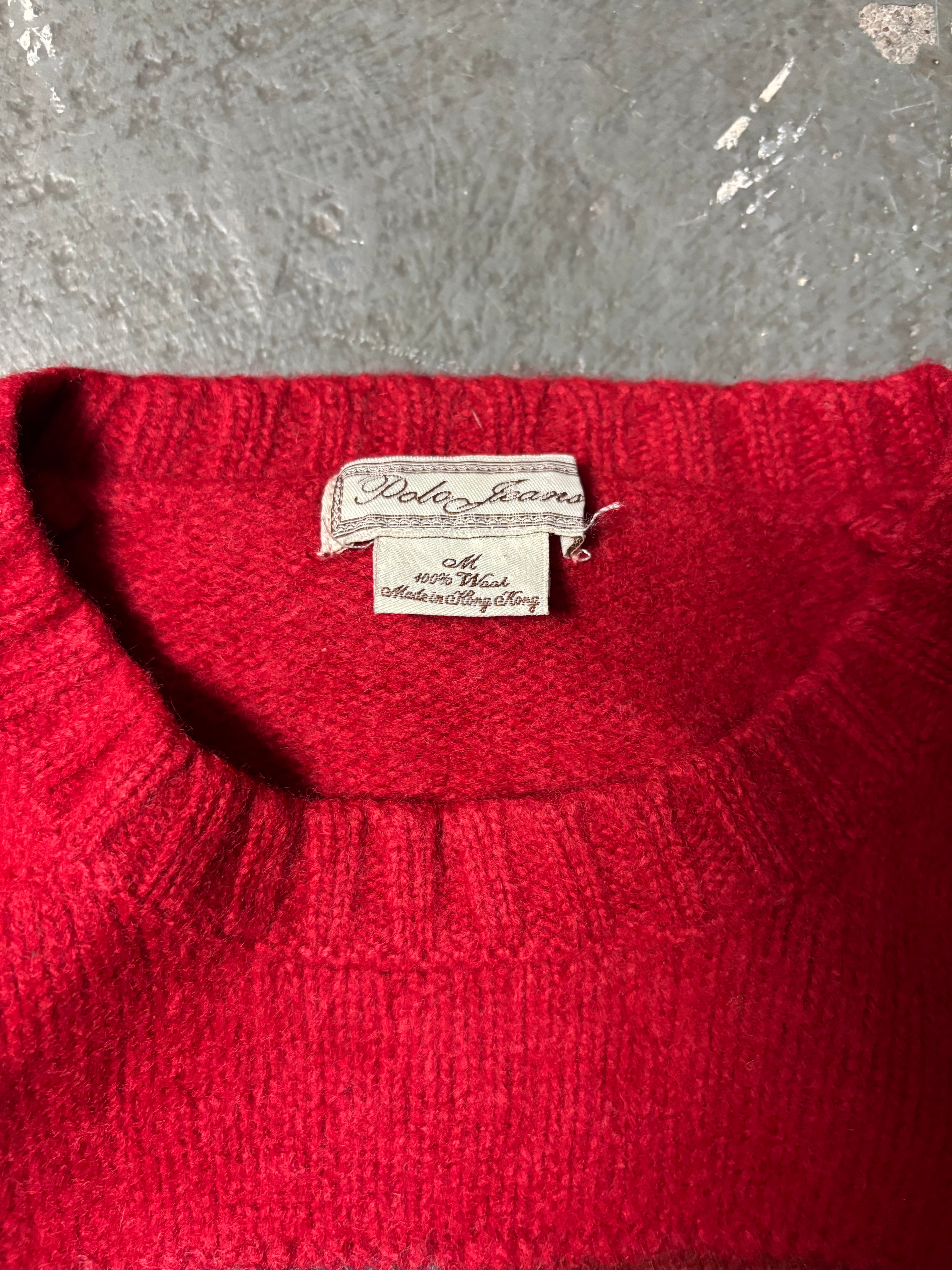 Vintage Polo Jeans Pullover Ralph Lauren Flag 100% Wolle (XS/S)