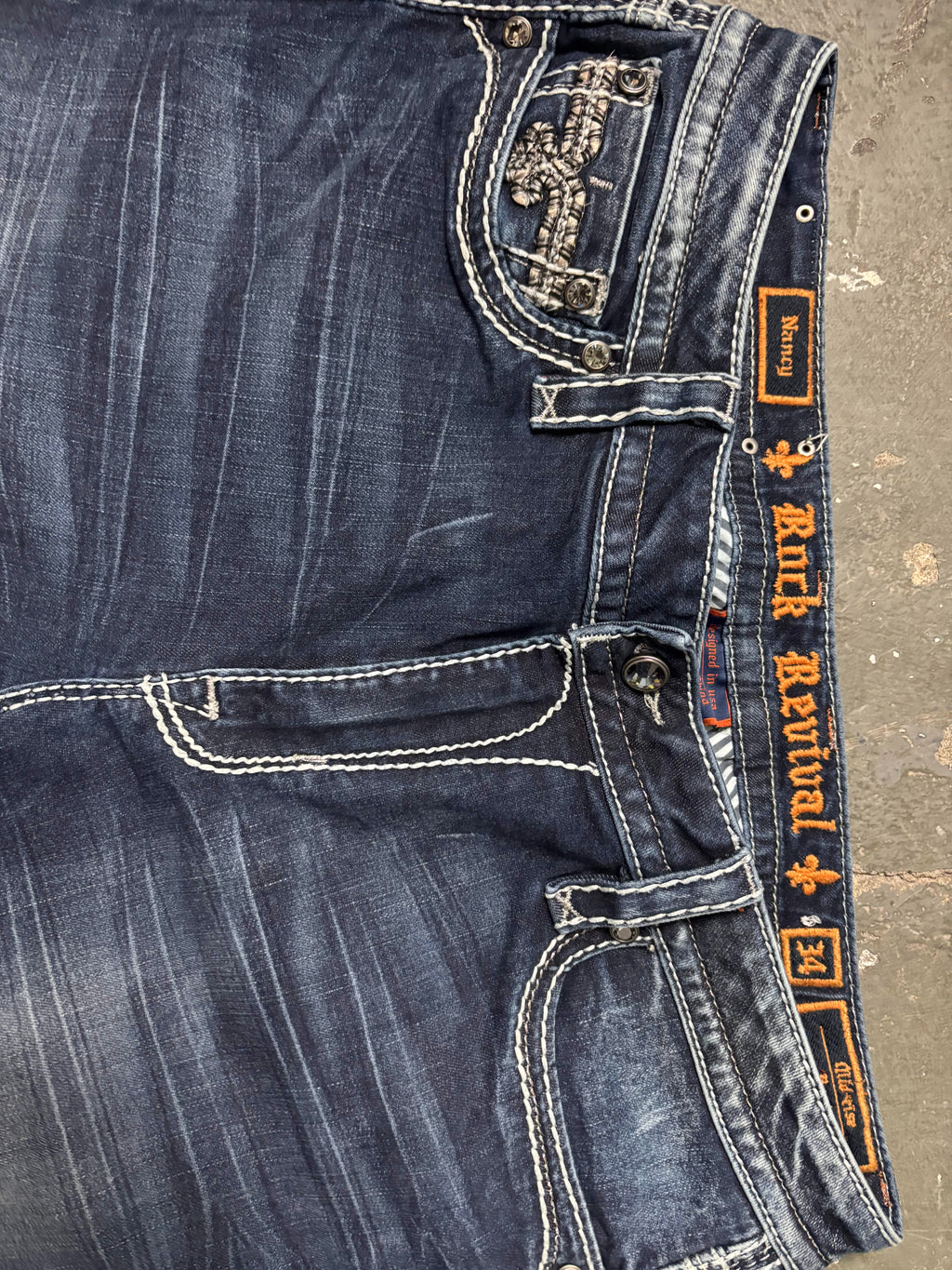 Rock Revival Vintage Rock Revival Nancy Thick Stitch Flare Jeans Denim