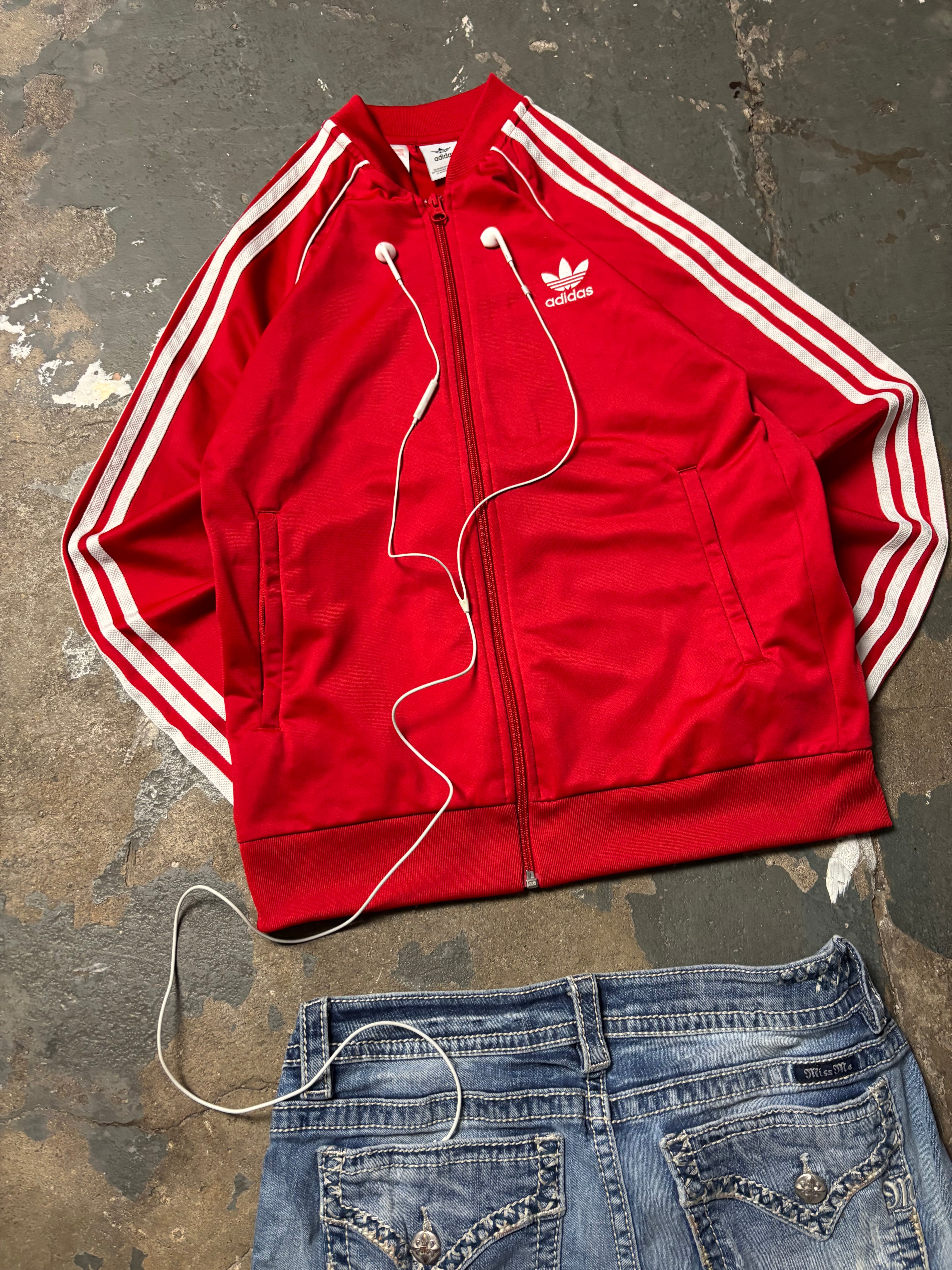 Vintage Adidas Originals Superstar Track Jacket Rot Y2K S