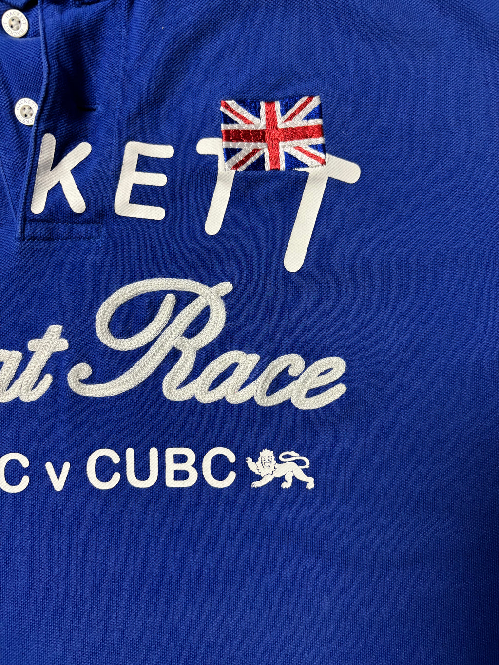Vintage Hackett London Boat Race OUBC v CUBC Polo Royal Blue
