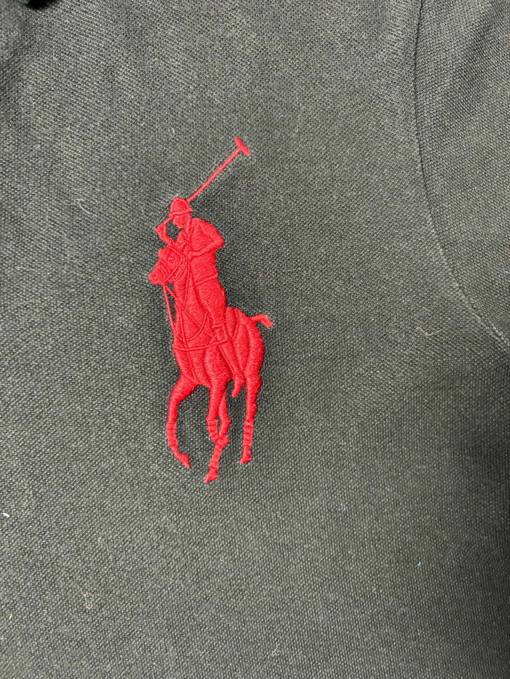 Vintage Polo Ralph Lauren Germany Track & Field 1934 Big Pony Polo Schwarz Custom Fit M