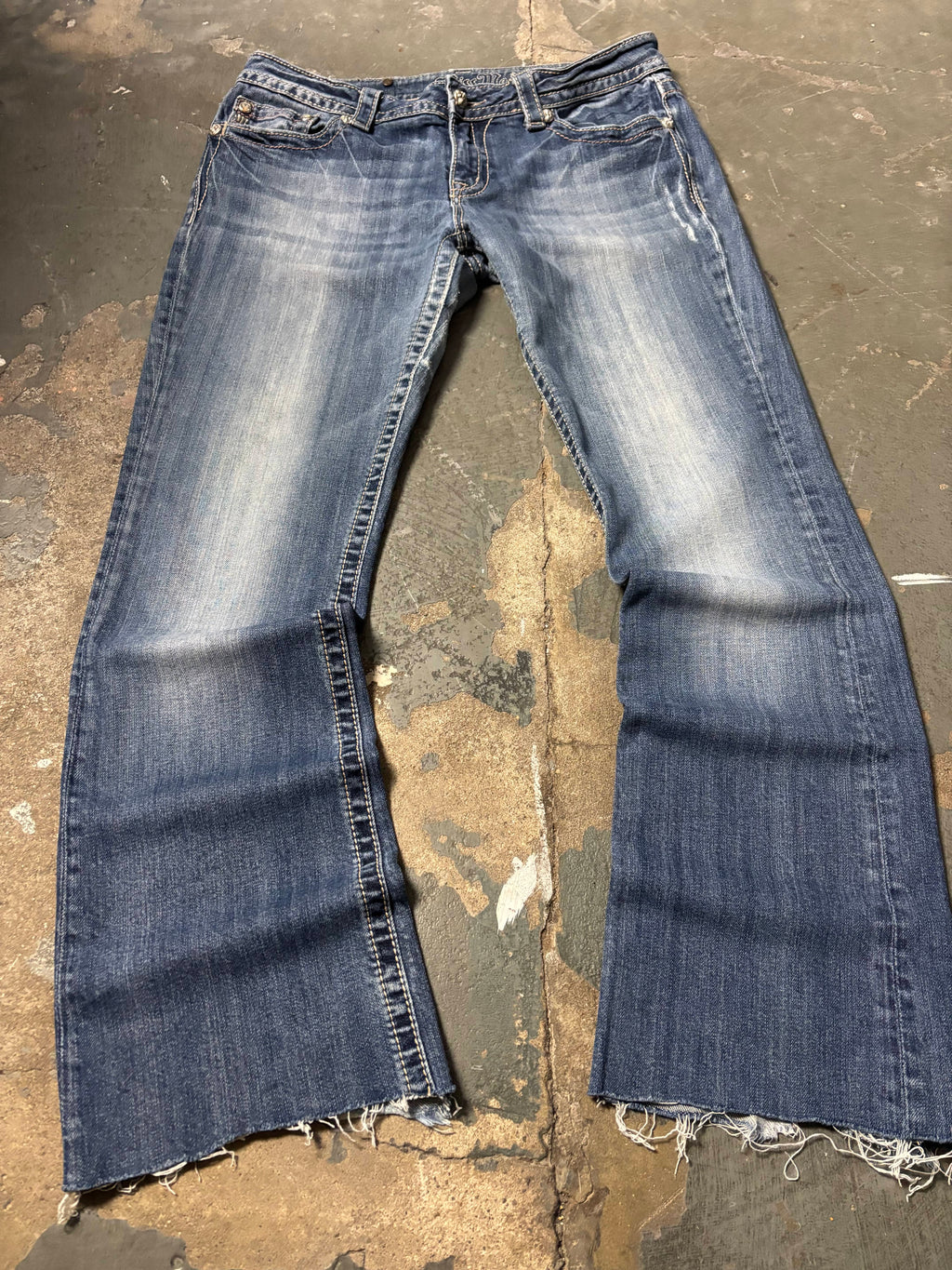 Miss Me Vintage Miss Me Studded Flap Pocket Factory Distressed Jeans