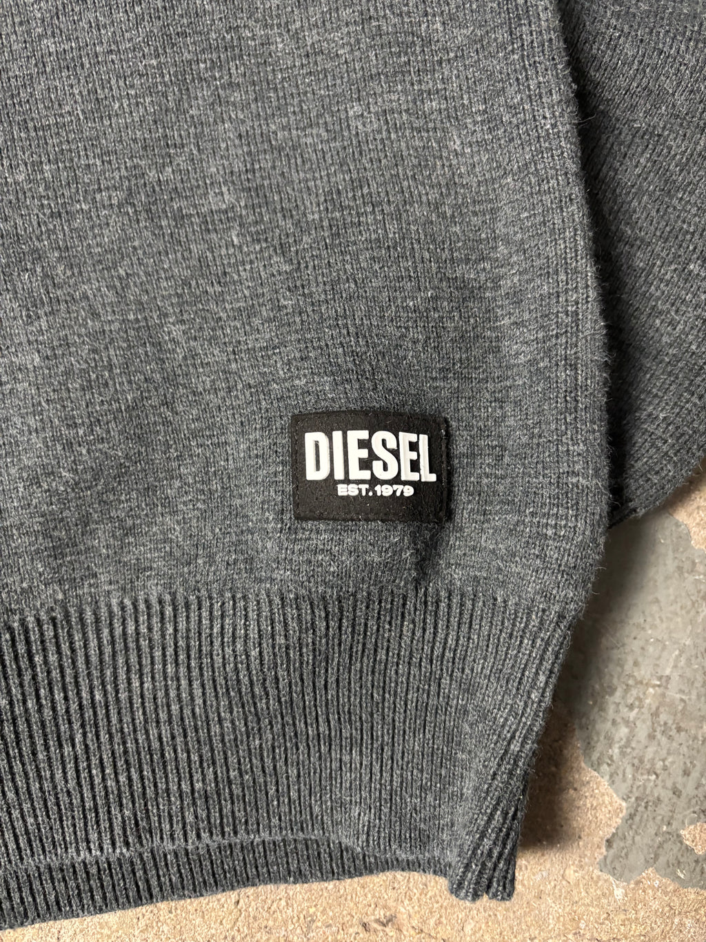 Vintage Diesel Half-Zip Knit Sweater Grau