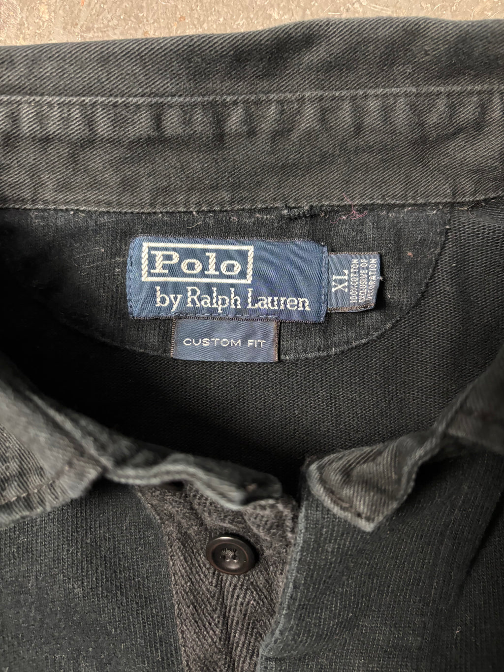 Ralph Lauren Vintage Polo Ralph Lauren Established 1967 Crest Rugby Longsleeve Schwarz