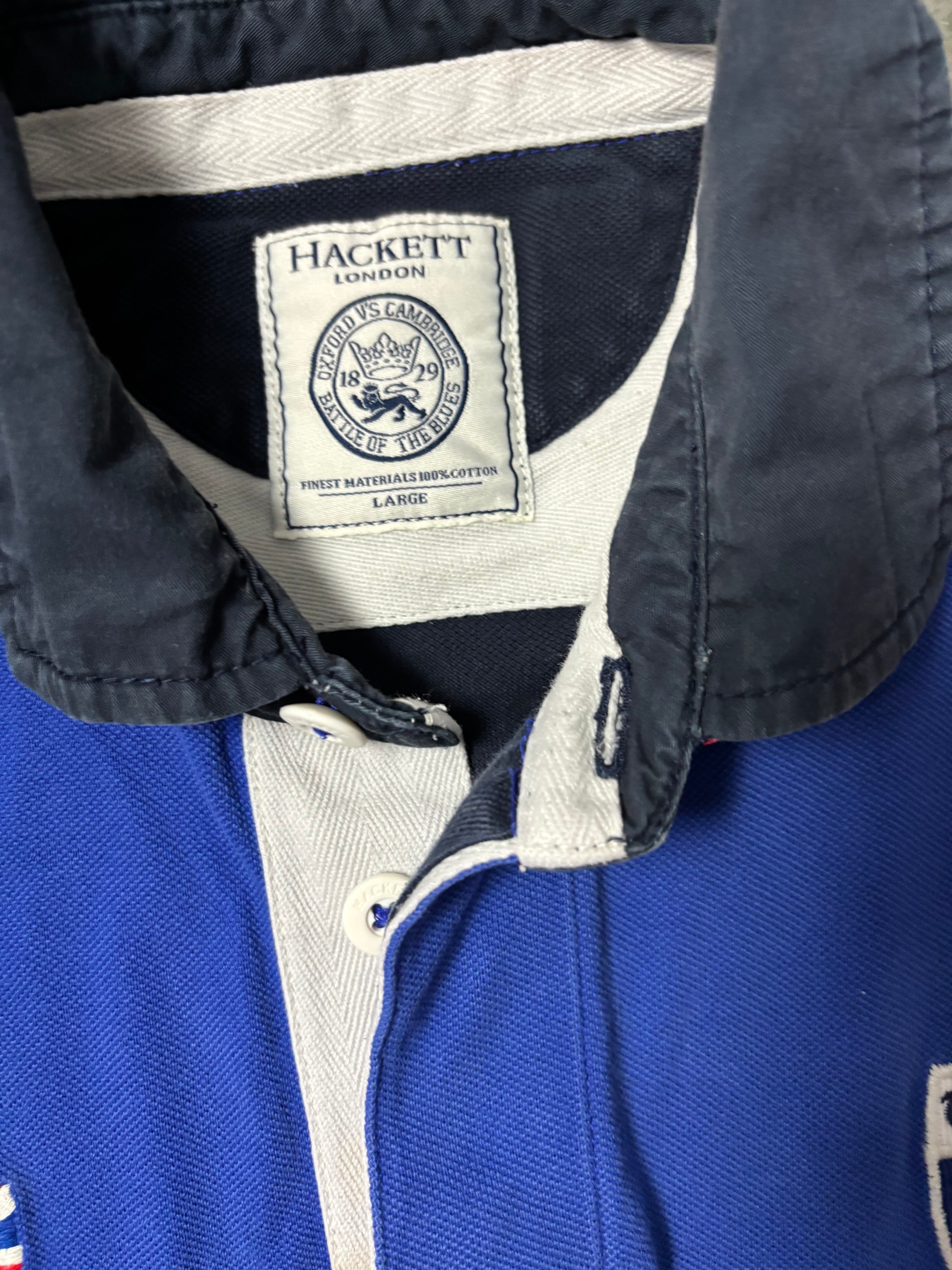 Hackett Vintage Hackett London Boat Race Colorblock Shirt Blau Rot
