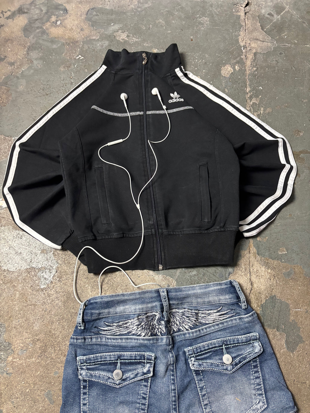 Vintage Adidas Firebird Trainigsjacke Schwarz