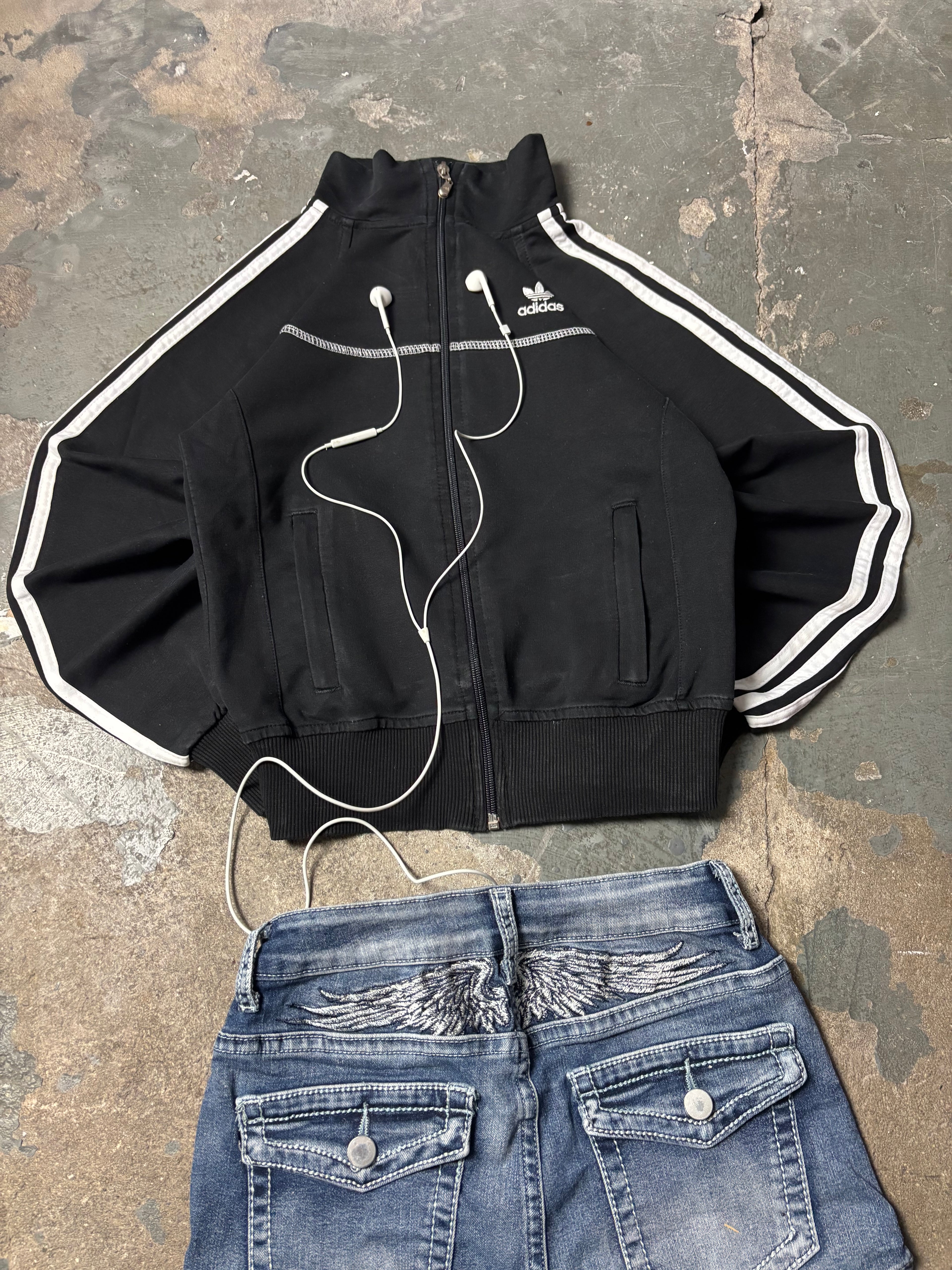 Vintage Adidas Firebird Trainigsjacke Schwarz