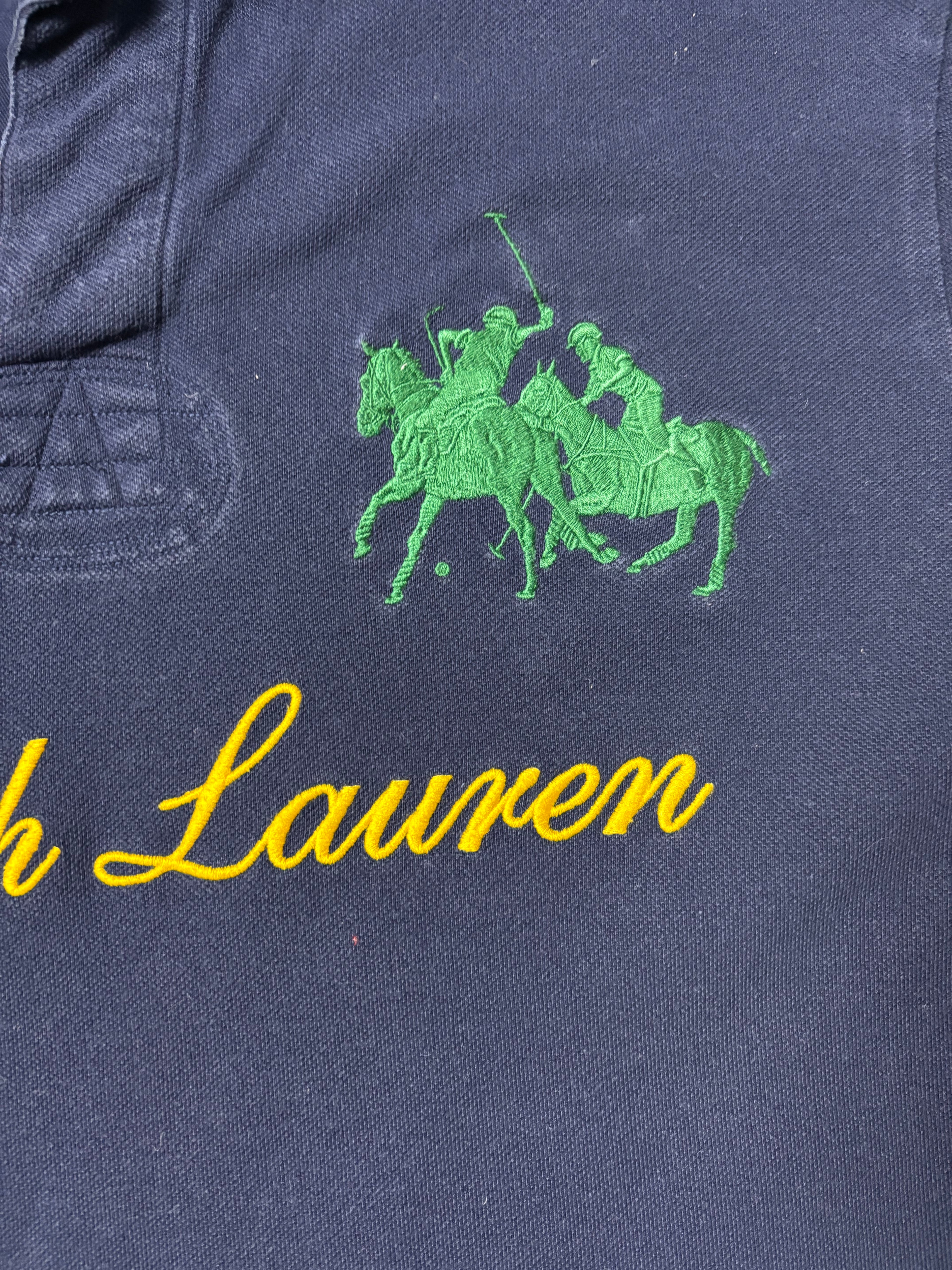Vintage Polo Ralph Lauren Jockey Club Crest Shirt Navy