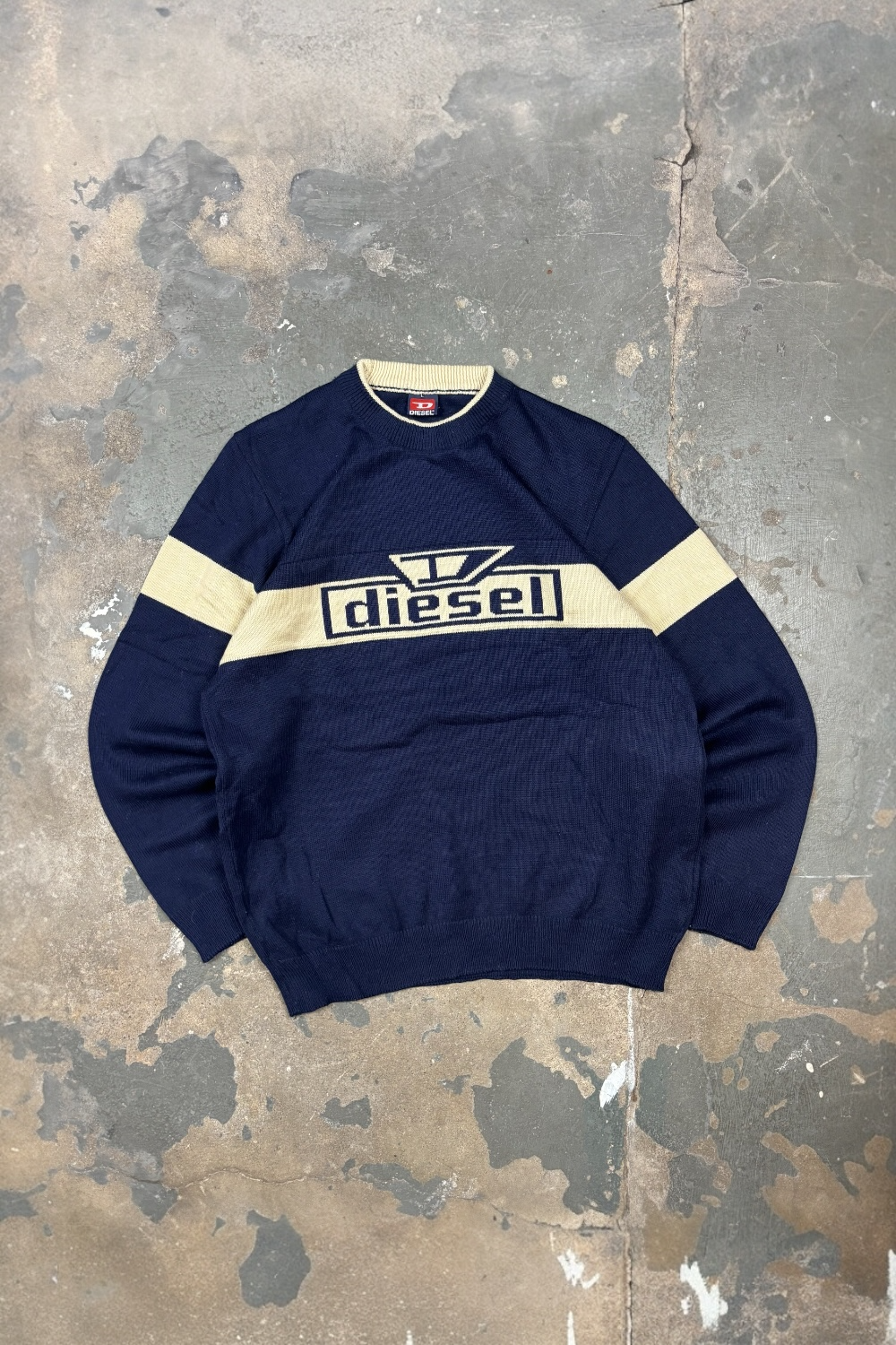 Vintage Diesel Sweater Archive Spellout Navy (L)