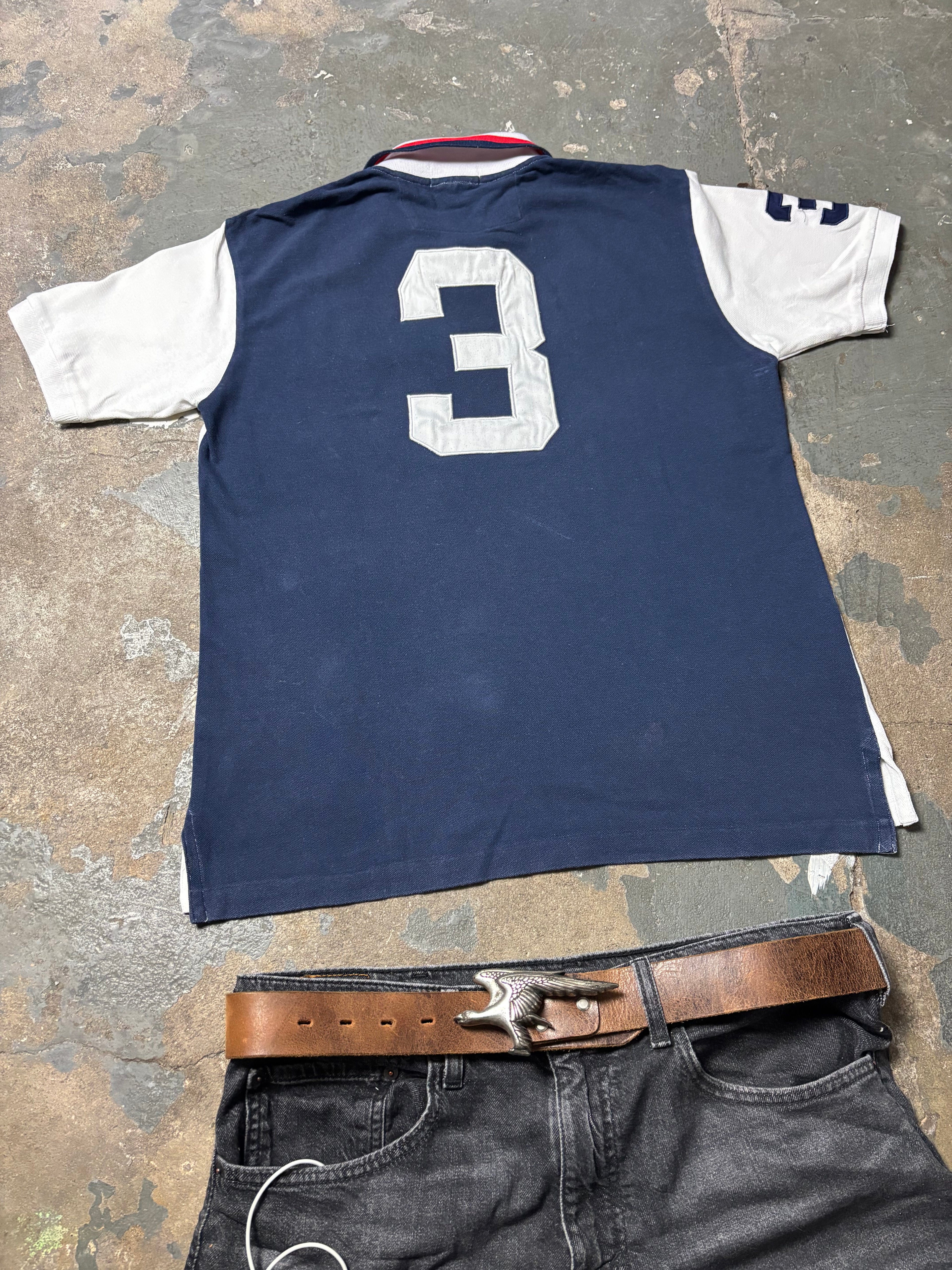 Vintage Polo Ralph Lauren Mercer RL Polo Team Crest Polo Weiß MMIX
