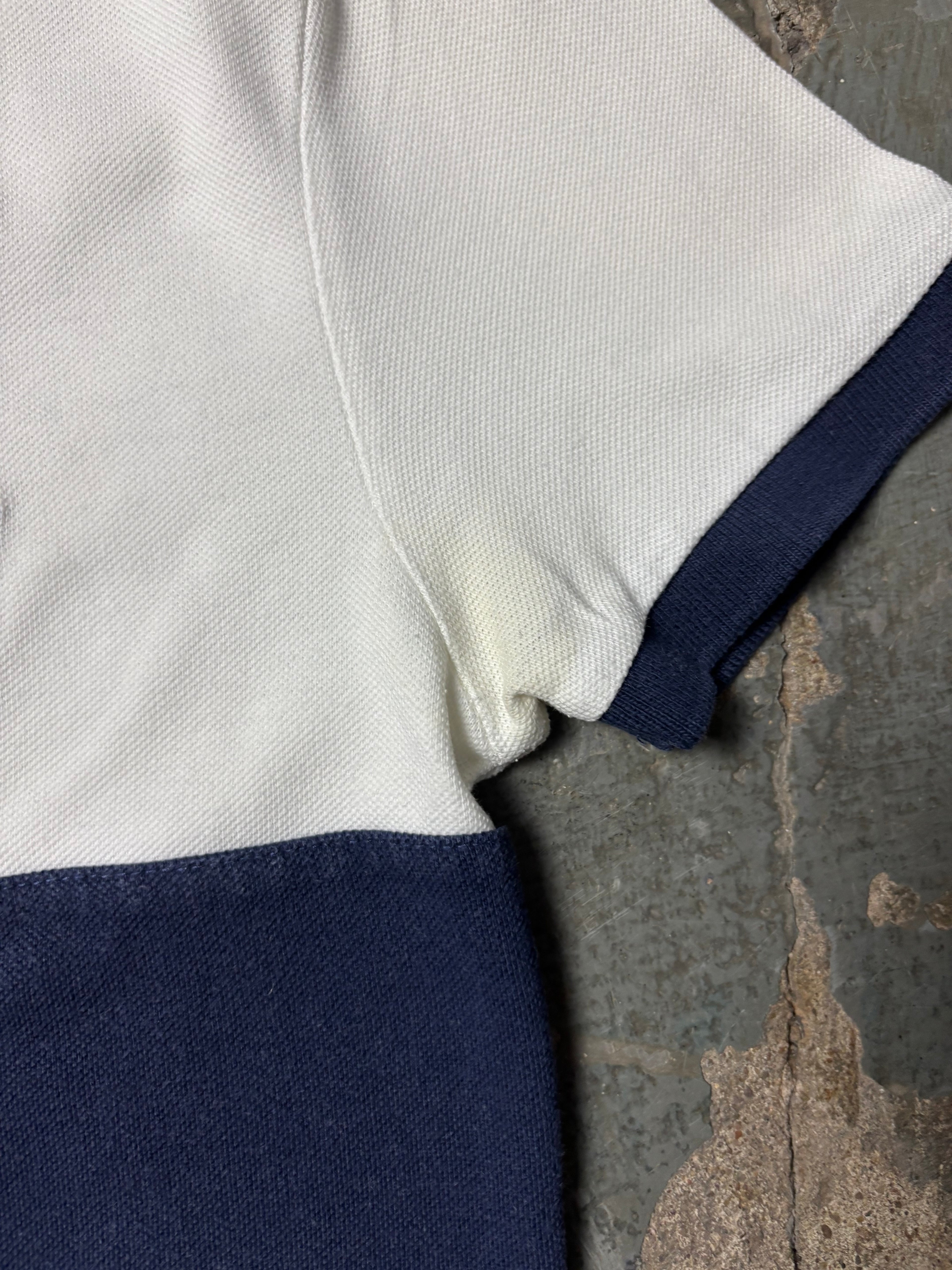Vintage Polo Ralph Lauren Crested Big Pony Polo Weiß Navy Custom Slim Fit
