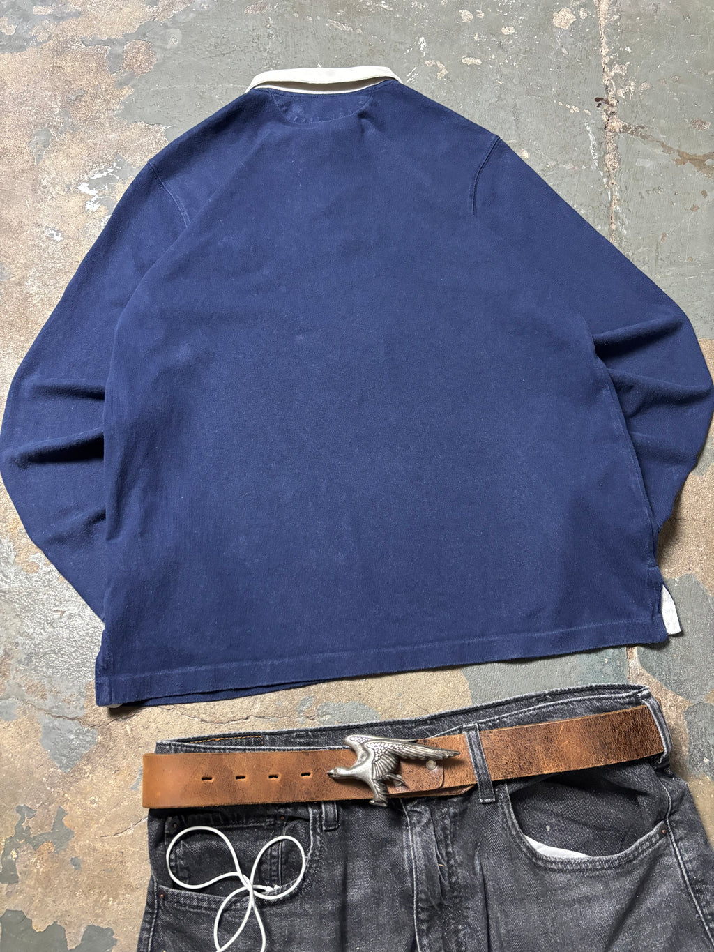 Vintage Polo Ralph Lauren Rugby Longsleeve Big Pony Navy