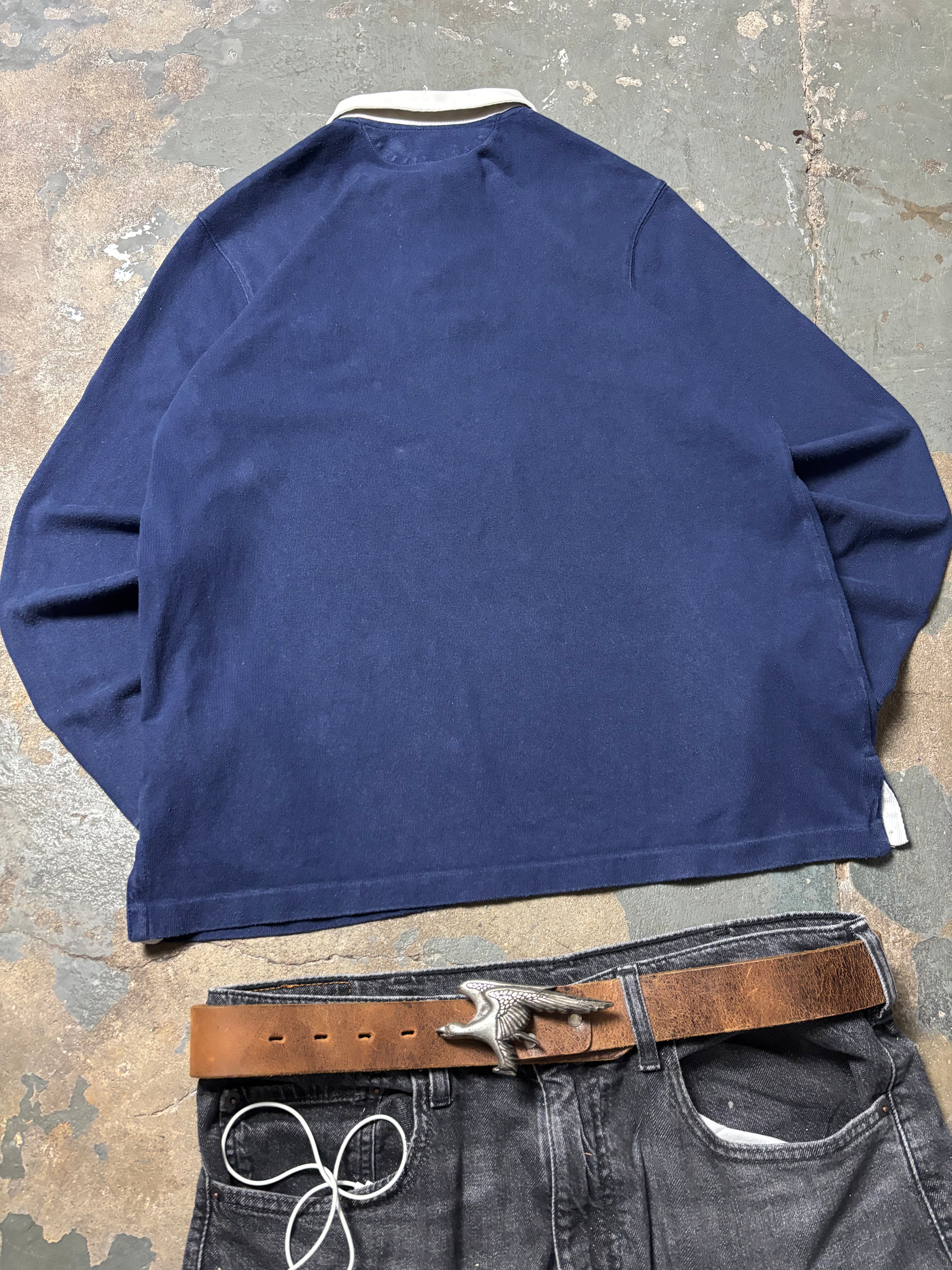 Vintage Polo Ralph Lauren Rugby Longsleeve Big Pony Navy