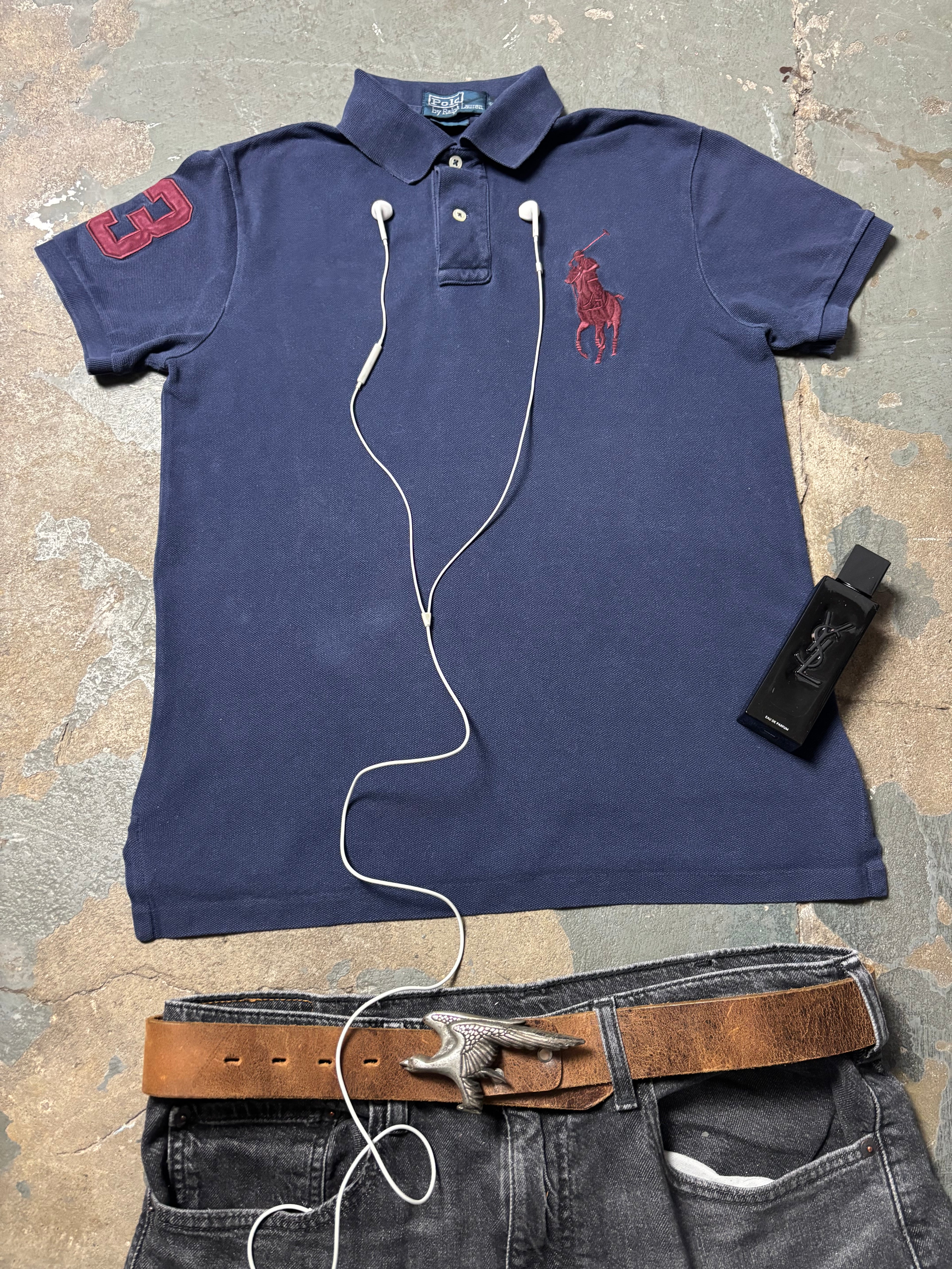 Vintage Polo Ralph Lauren Big Pony Nr. 3 Polo Navy Custom Fit