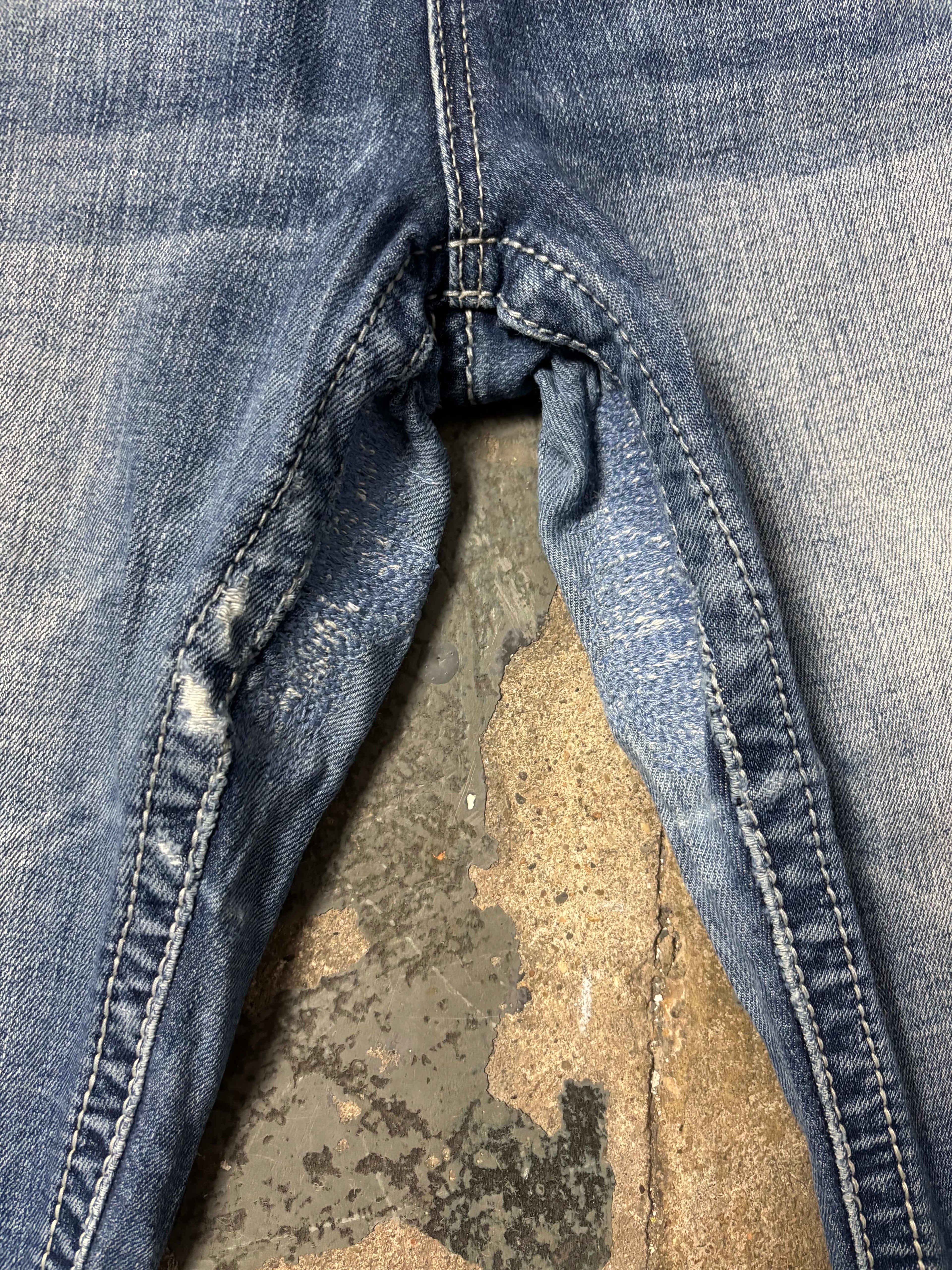 Miss Me Vintage Miss Me Rhinestone Cross Thick Stitch Jeans Denim