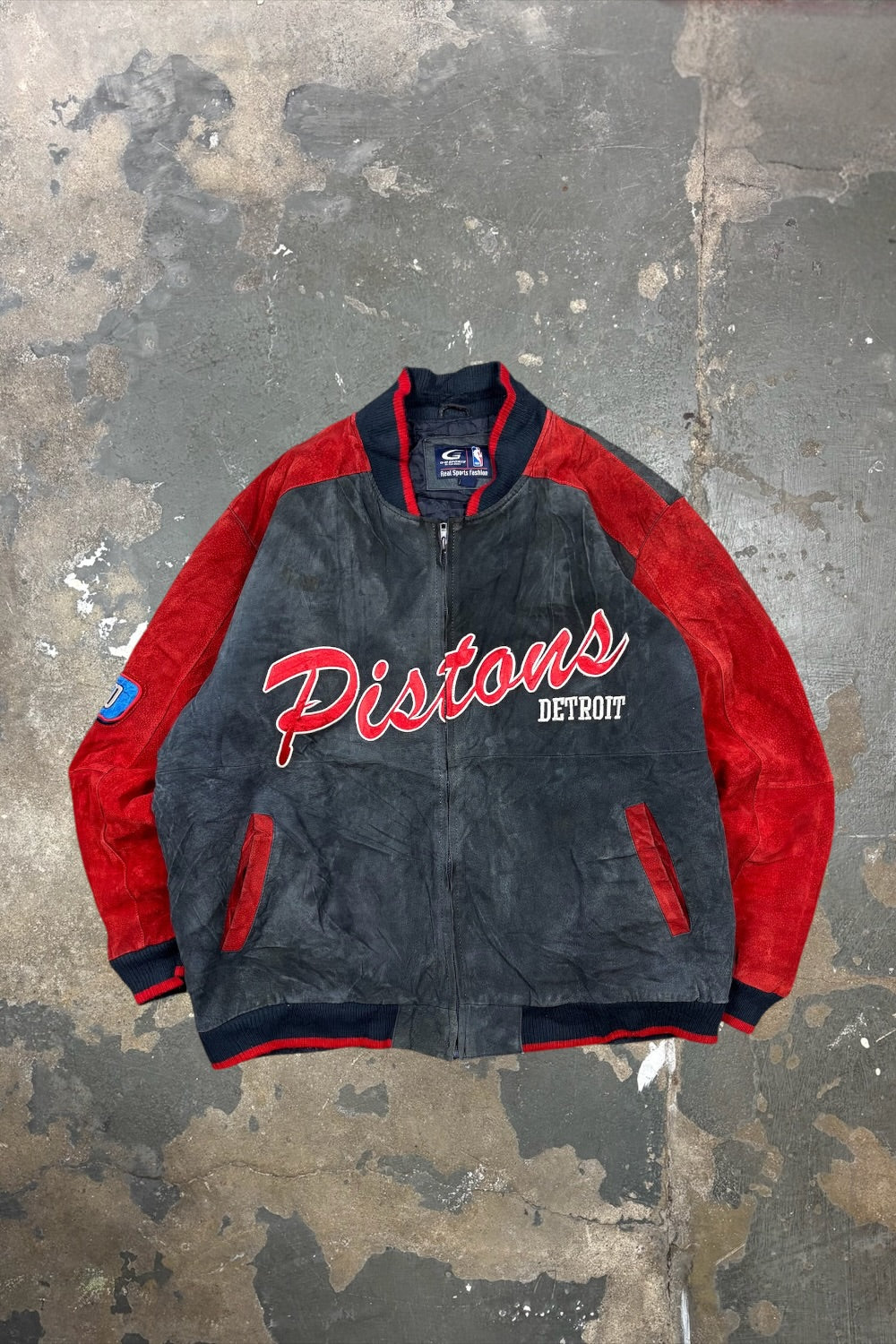 Vintage Detroit Pistons Jacke | Echtleder NBA Archive