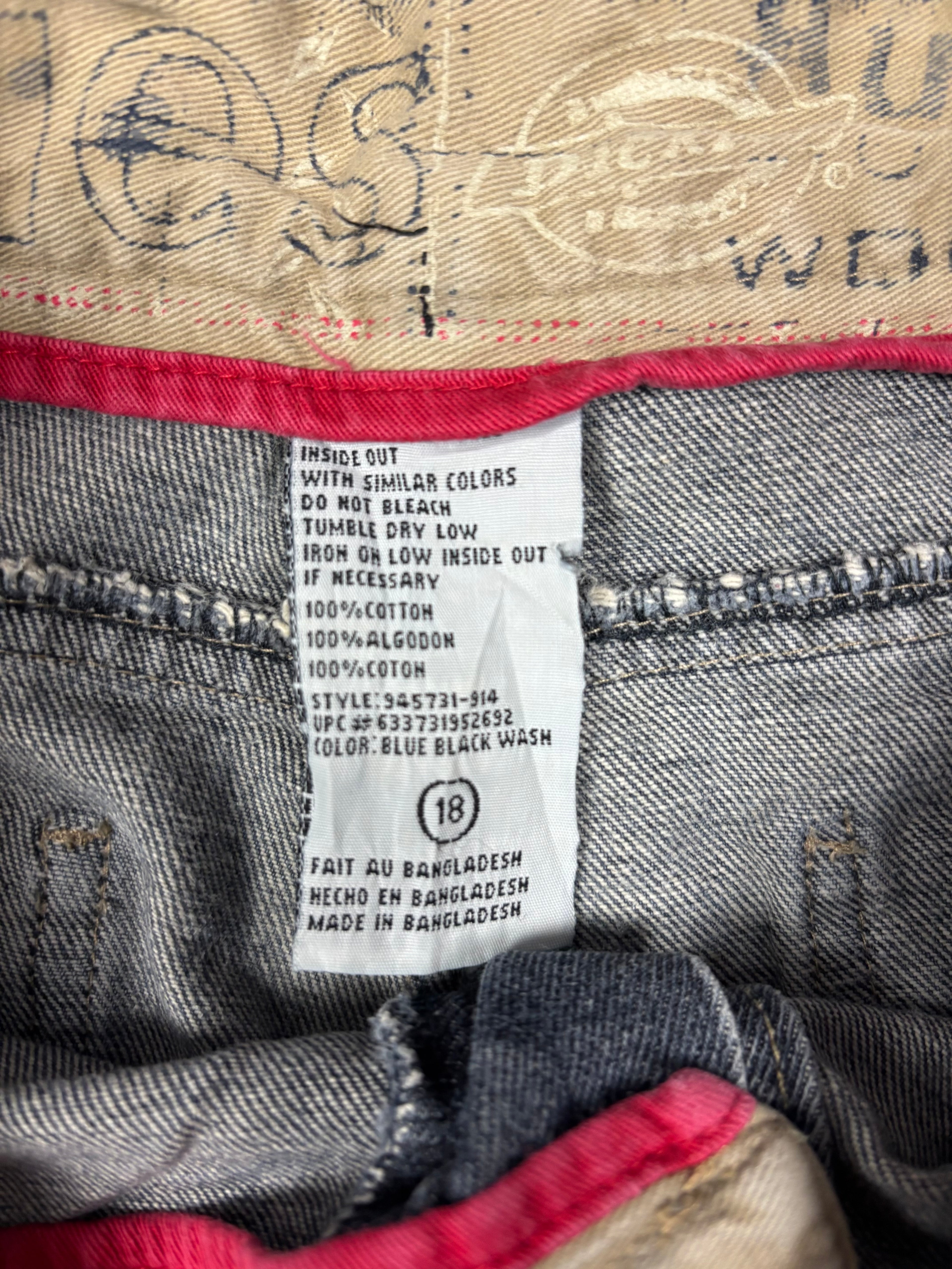 Vintage Dickies Skater Jeans Paneled Blue Black Wash (W29)