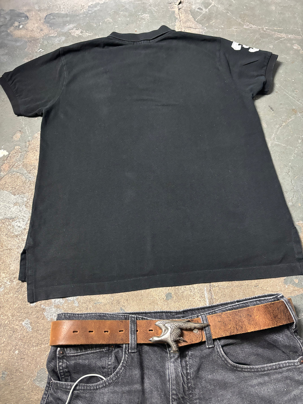 Vintage Polo Ralph Lauren Big Pony Shirt Schwarz | Y2K Archive