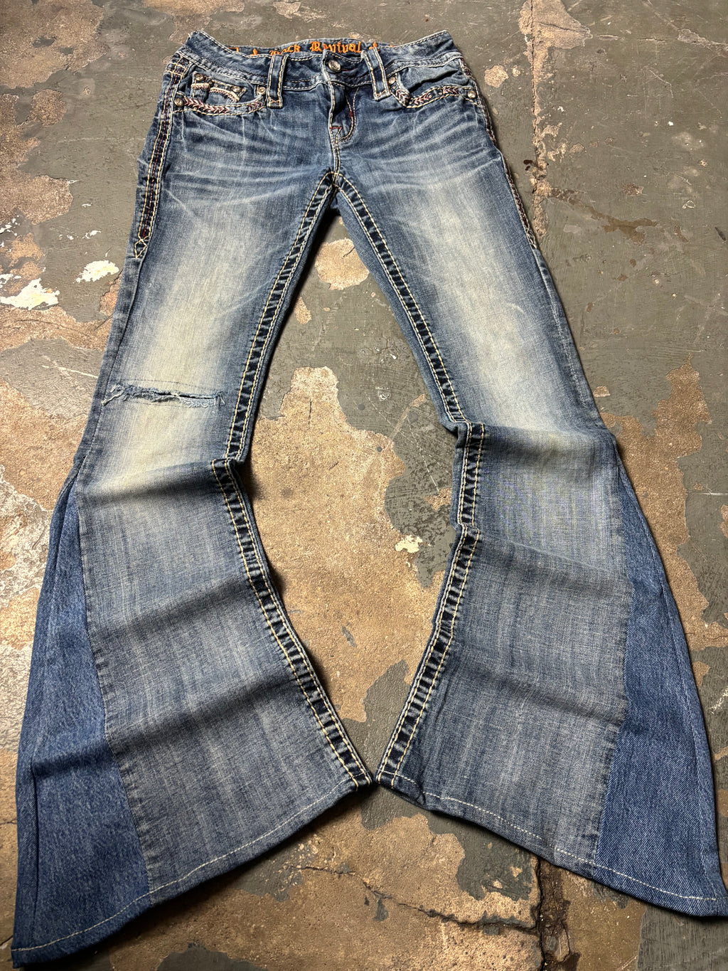 Vintage Rock Revival Flared Bootcut Jeans