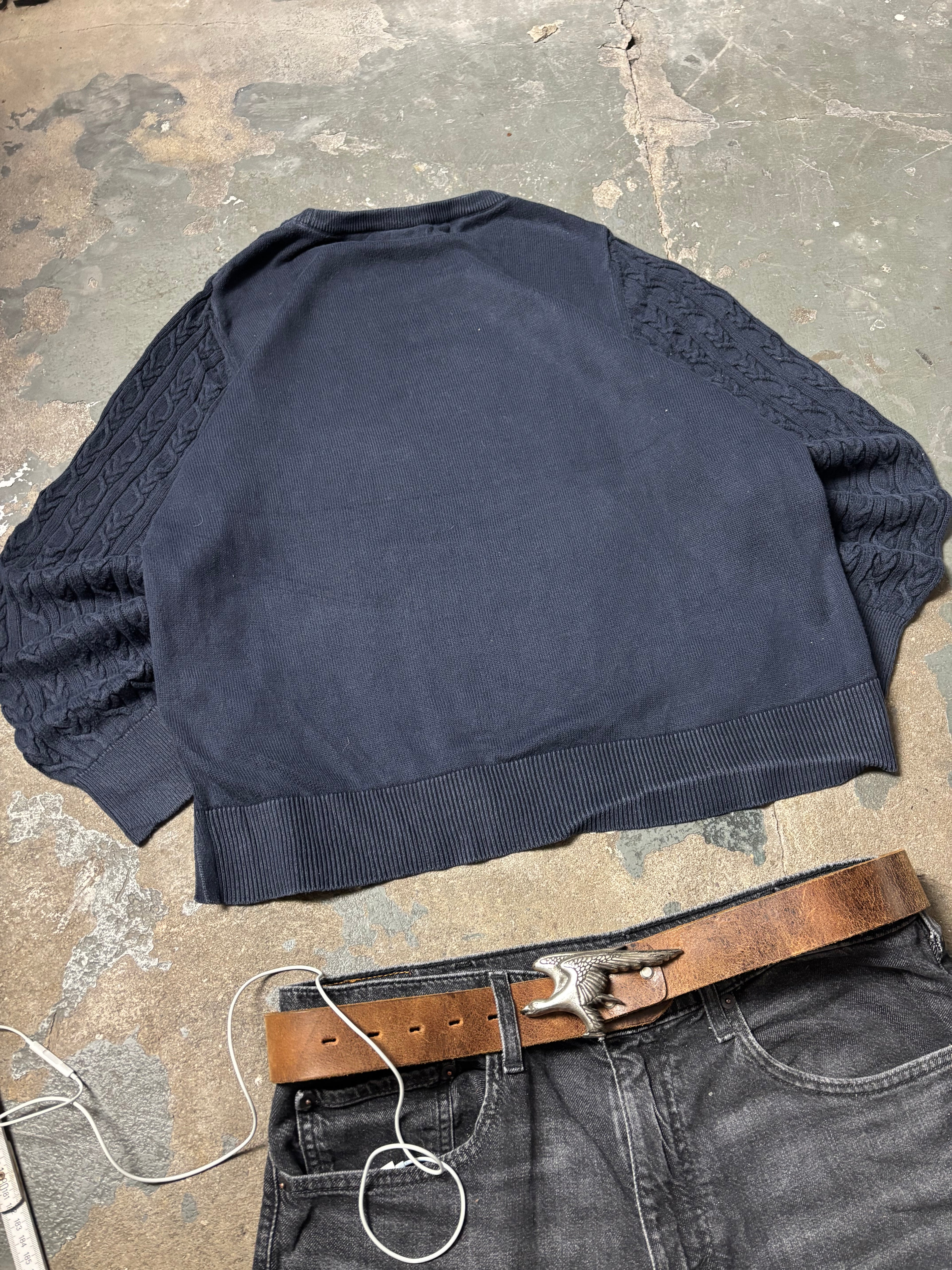 Vintage Barbour Archive Cable Knit Sweater Navy