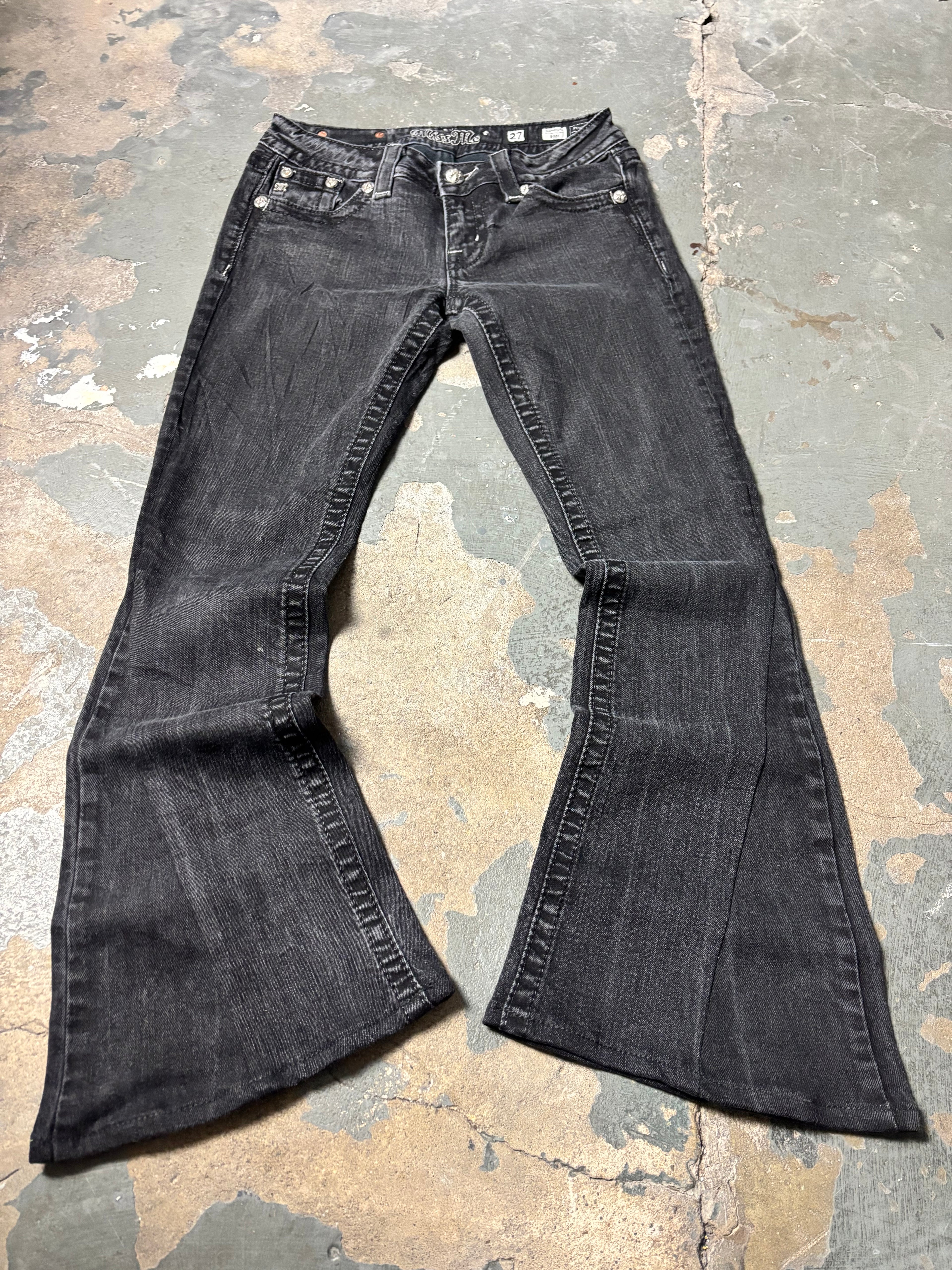 Vintage Miss Me Flared Jeans Schwarz