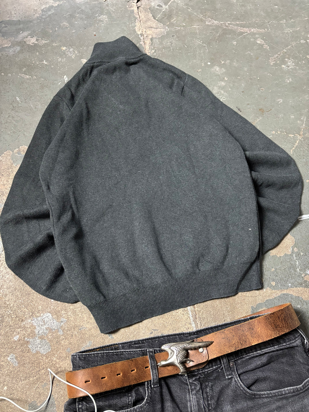 Vintage Diesel Half-Zip Knit Sweater Grau