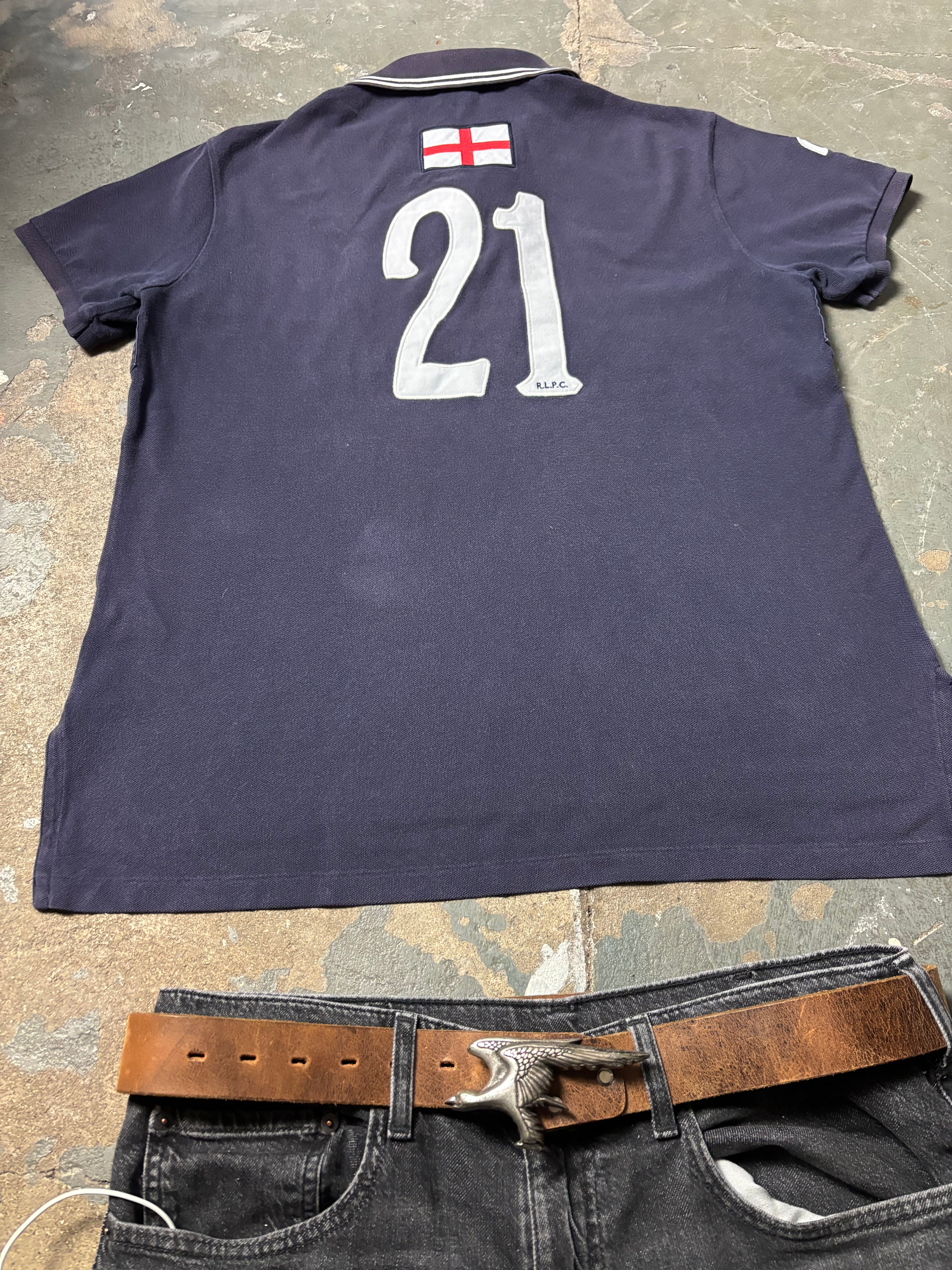 Vintage Polo Ralph Lauren England 1934 Crest Shirt Navy