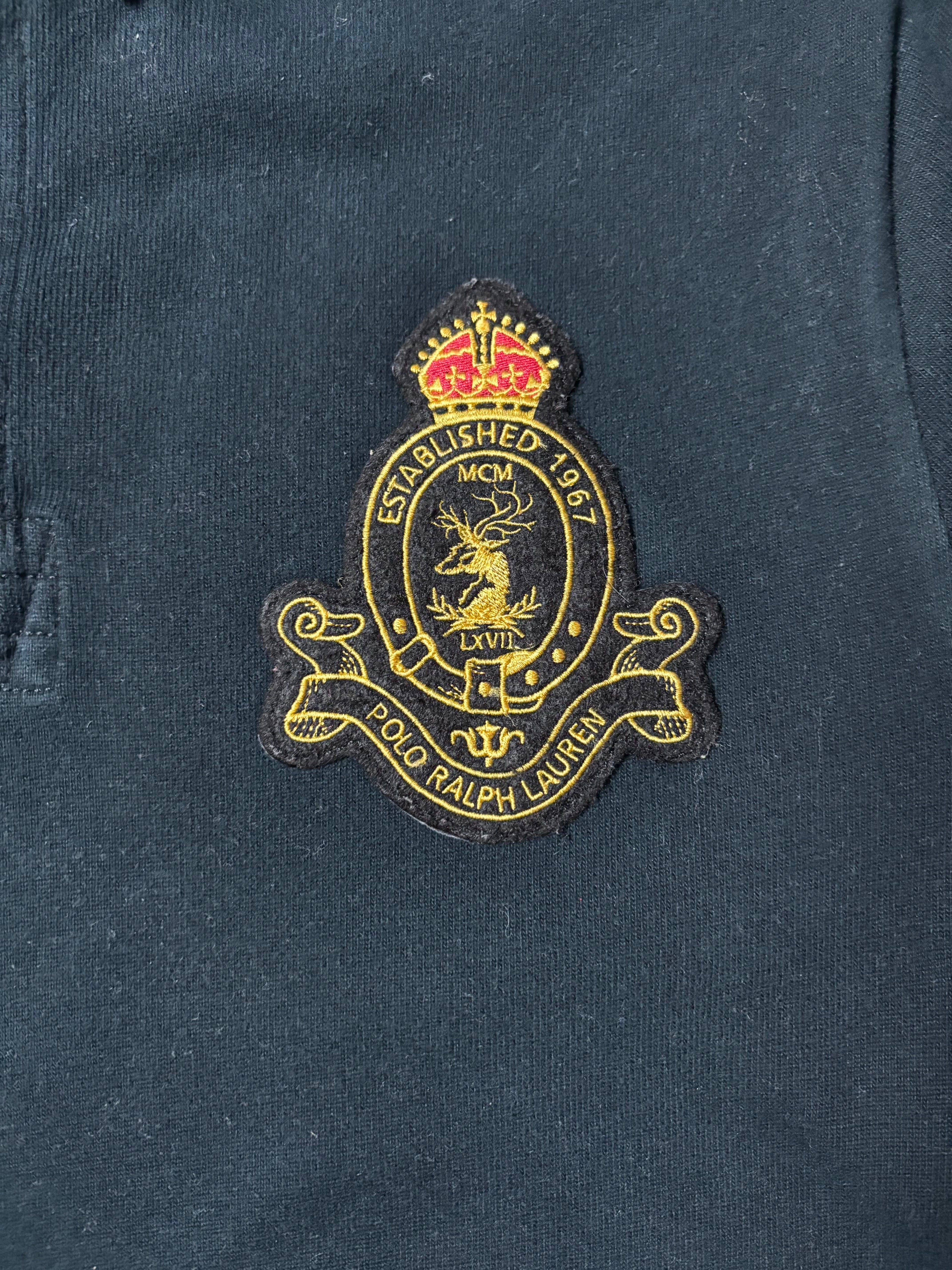 Ralph Lauren Vintage Polo Ralph Lauren Established 1967 Crest Rugby Longsleeve Schwarz