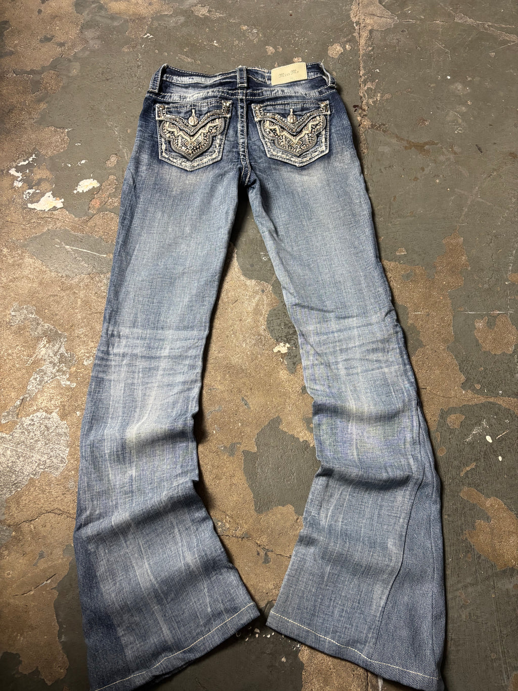 Vintage Miss Me Flared Jeans Blau