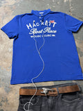Vintage Hackett London Boat Race OUBC v CUBC Polo Royal Blue