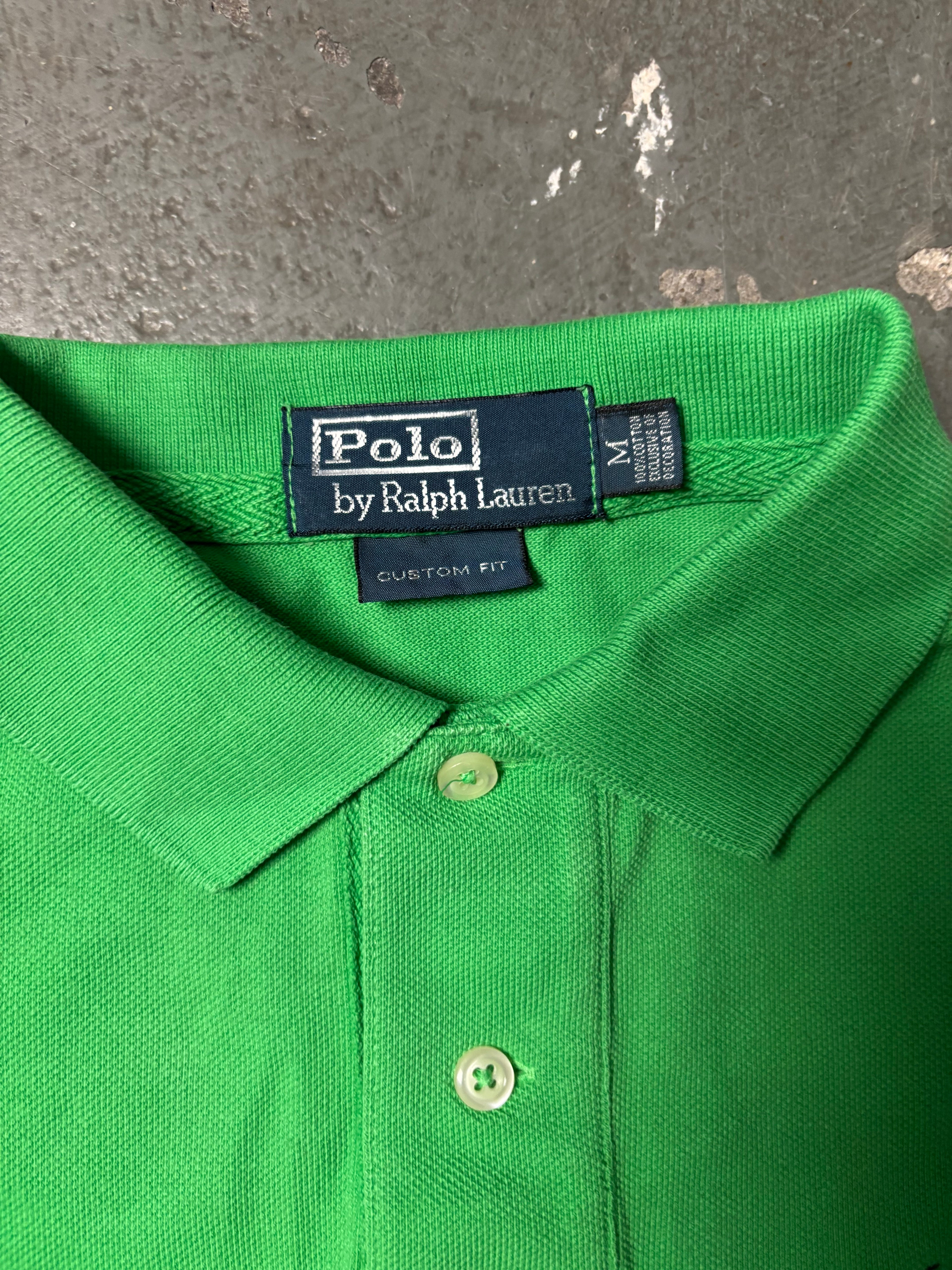 Vintage Polo Ralph Lauren Dual Pony Match Polo Grün Custom Fit M