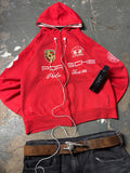 La Martina x Porsche "Polo Team" Zip-Up Hoodie – Racing Red – M/L