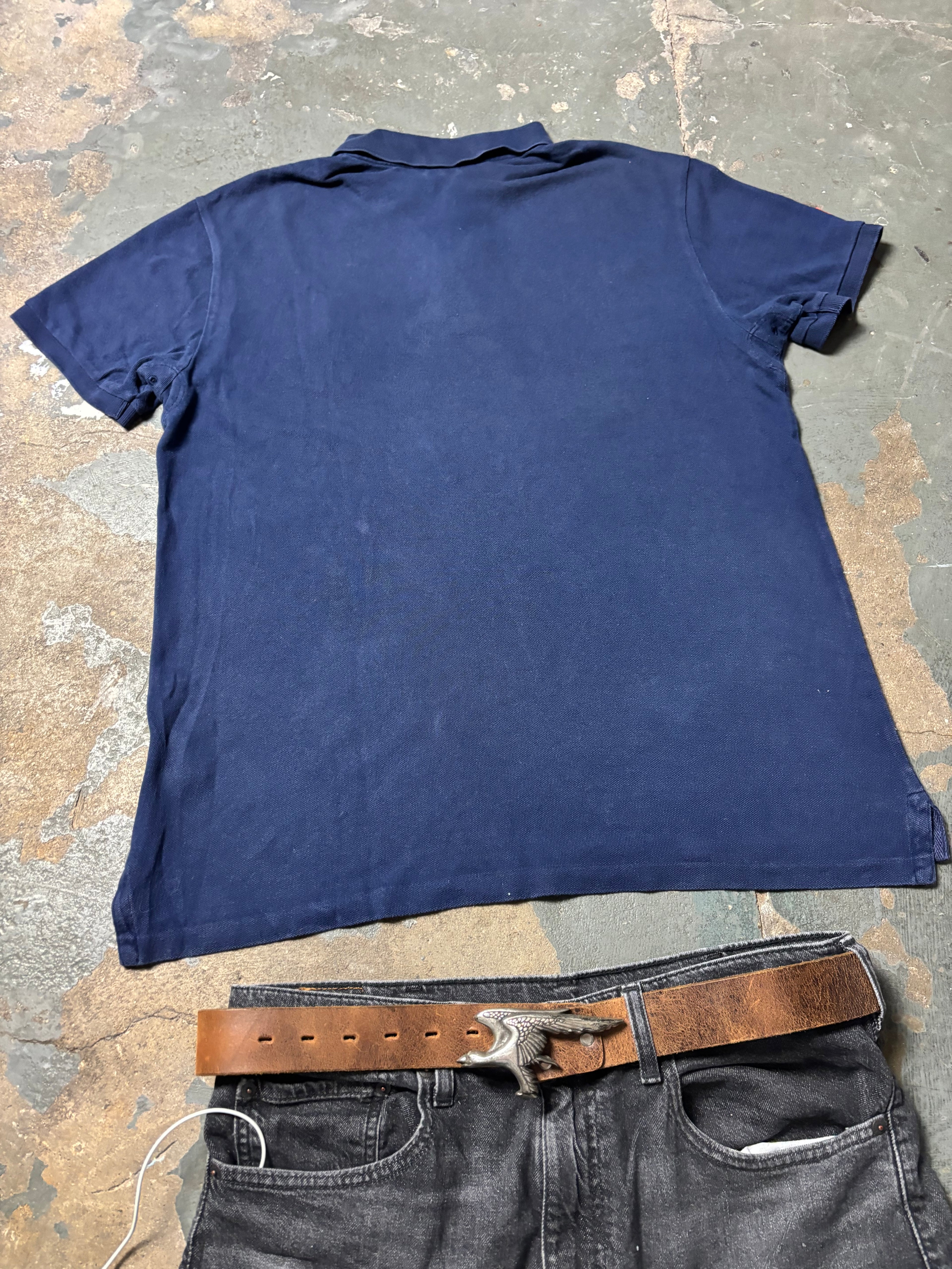 Vintage Polo Ralph Lauren Yacht Club RLPC Crest Big Pony Polo Navy Slim Fit XL