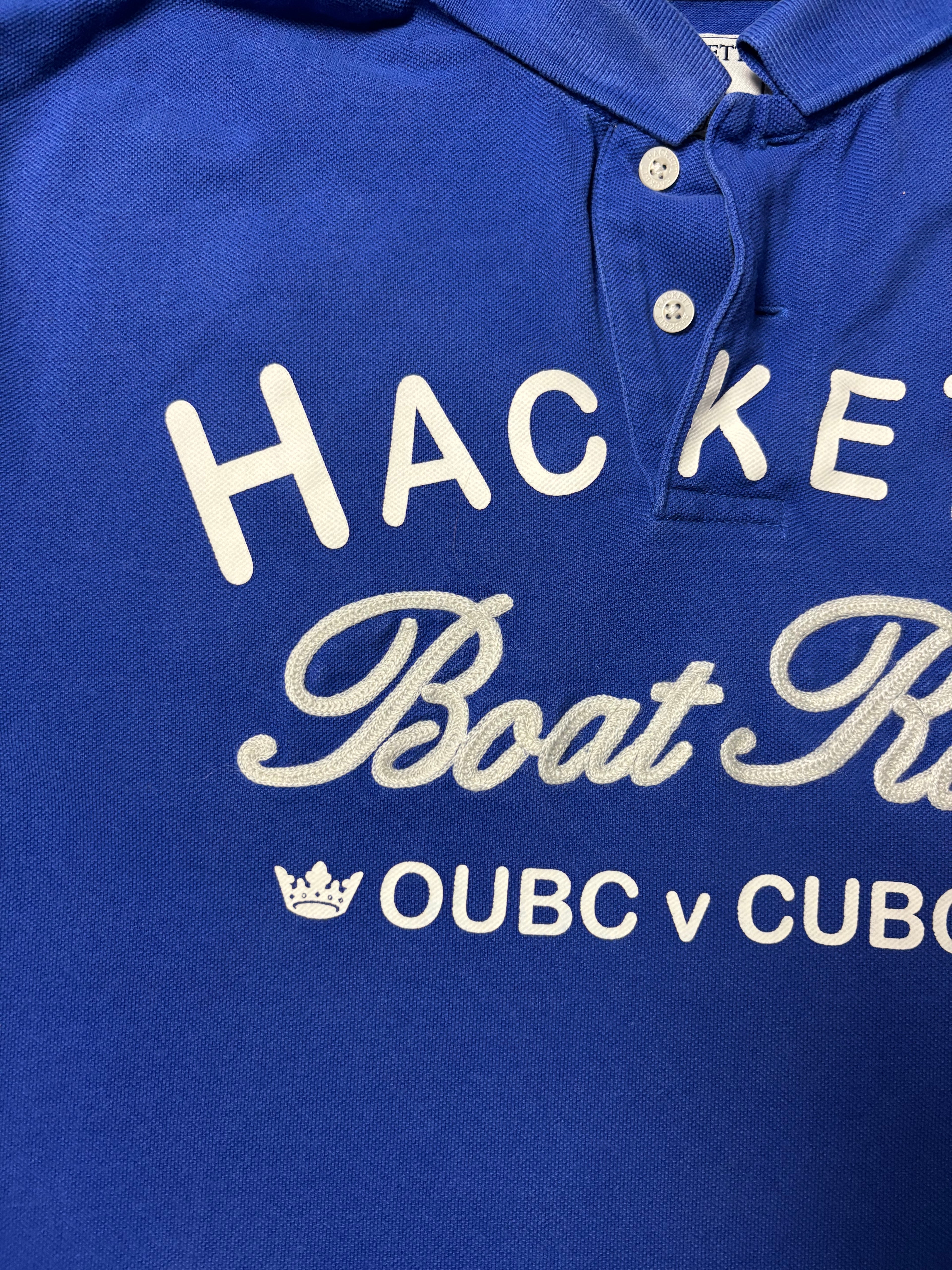 Vintage Hackett London Boat Race OUBC v CUBC Polo Royal Blue
